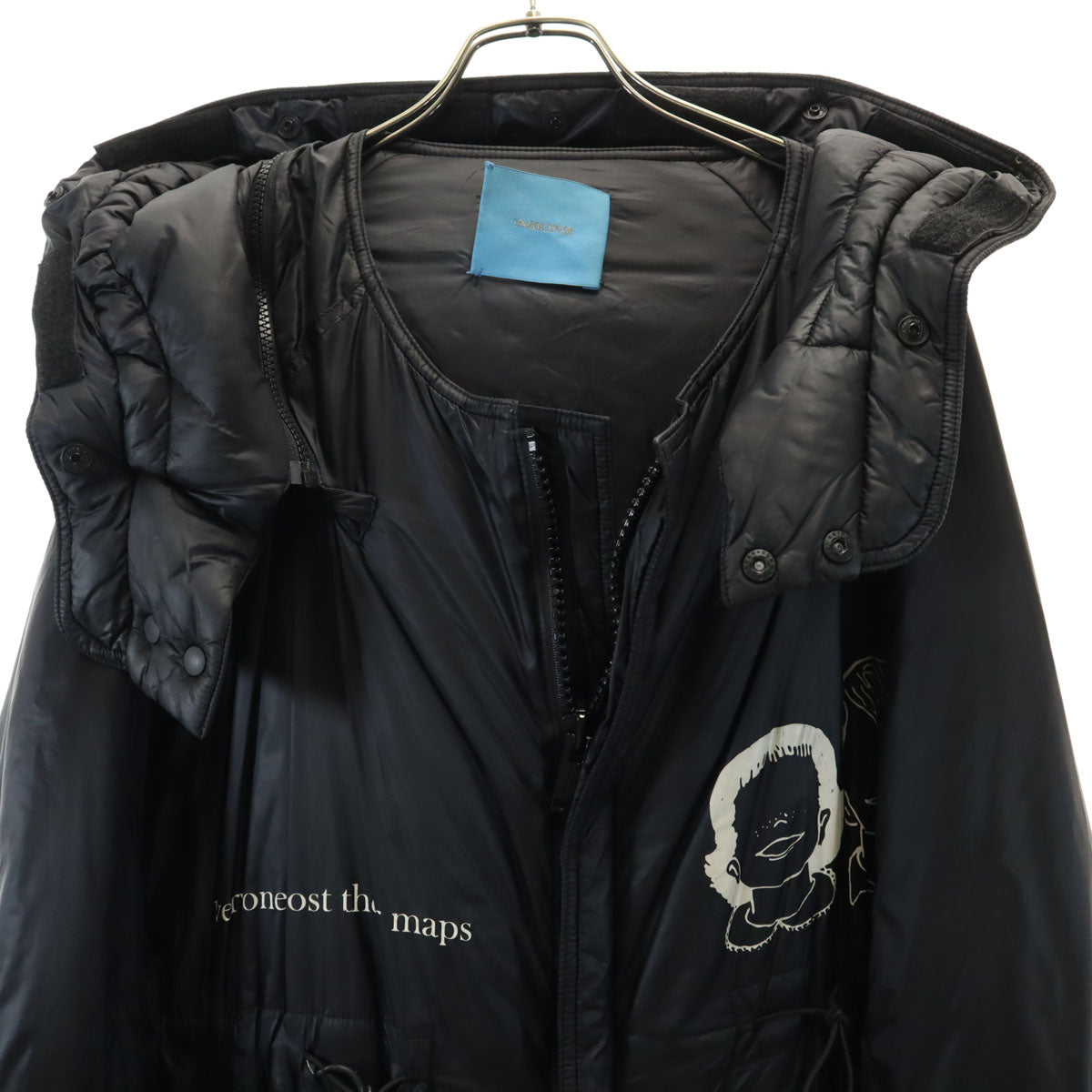 UNDERCOVER アンダーカバー バックプリント ヒューマン コントロール システム 中綿コート 1 ブラック メンズ