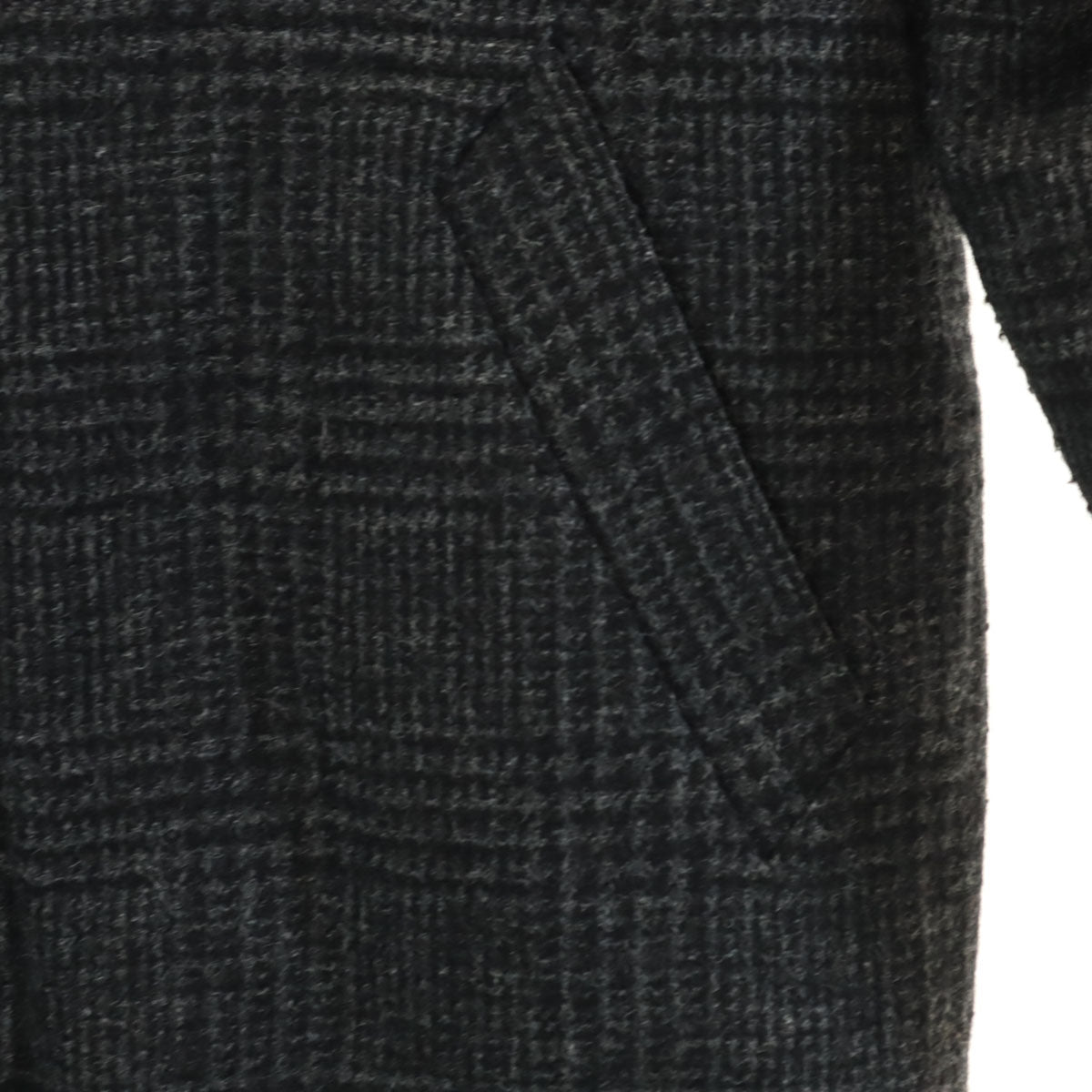 PS Paul Smith ピーエスポールスミス チェック柄 ステンカラーコート S チャコールグレー 中綿 メンズ