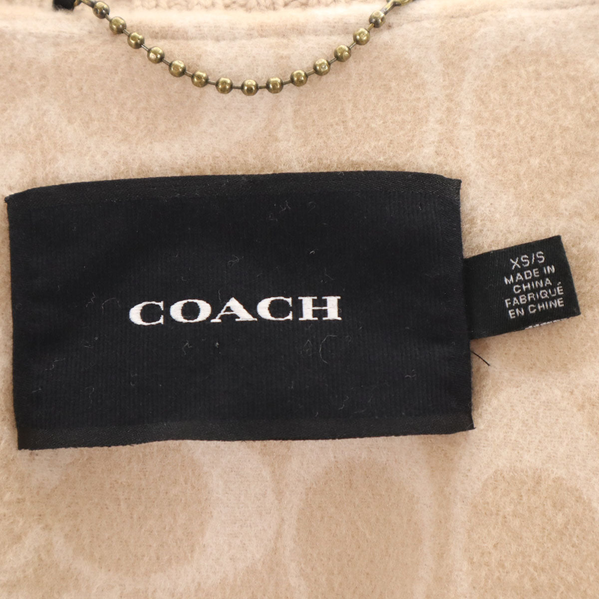 COACH コーチ ウールブレンド ポンチョ XS/S ベージュ系 レディース
