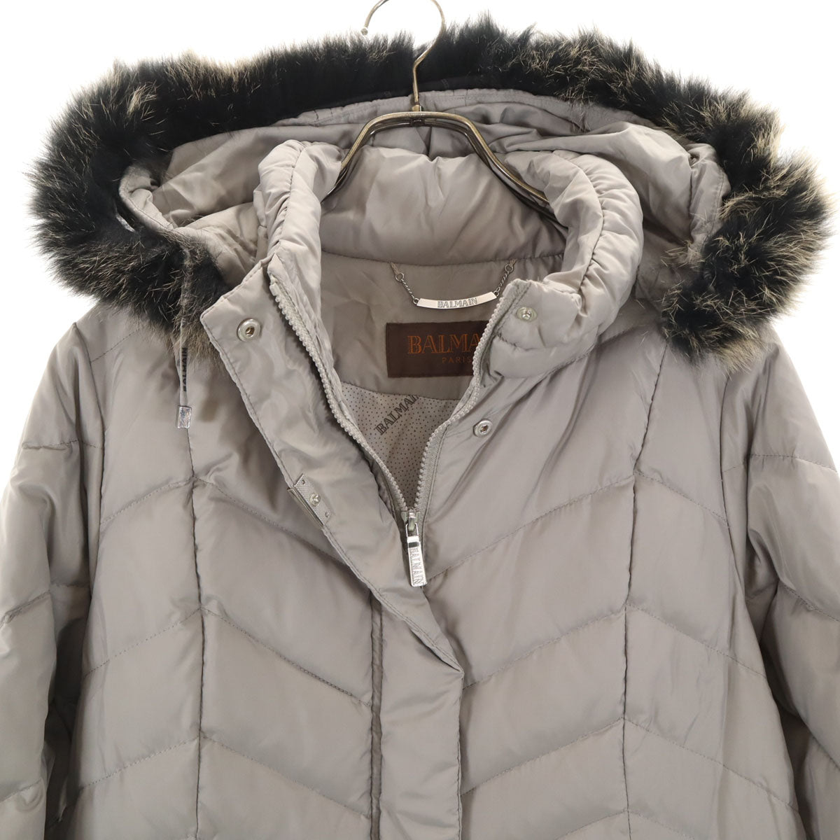BALMAIN バルマン ダウンコート L グレー レディース