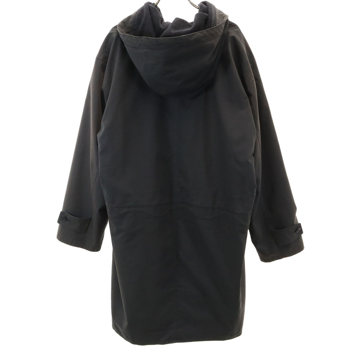 BURBERRY LONDON バーバリーロンドン 日本製 フーデッド コート L チャコールブラック 三陽商会 ライナー付き メンズ