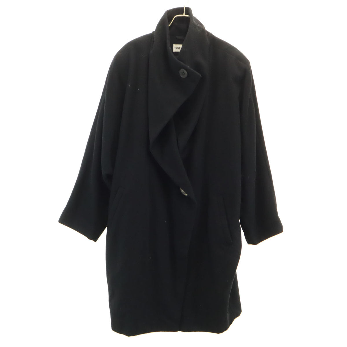 美品 ISSEY MIYAKE イッセイミヤケ 90s 日本製 ウールブレンド オールド ドルマン コート M ブラック レディース