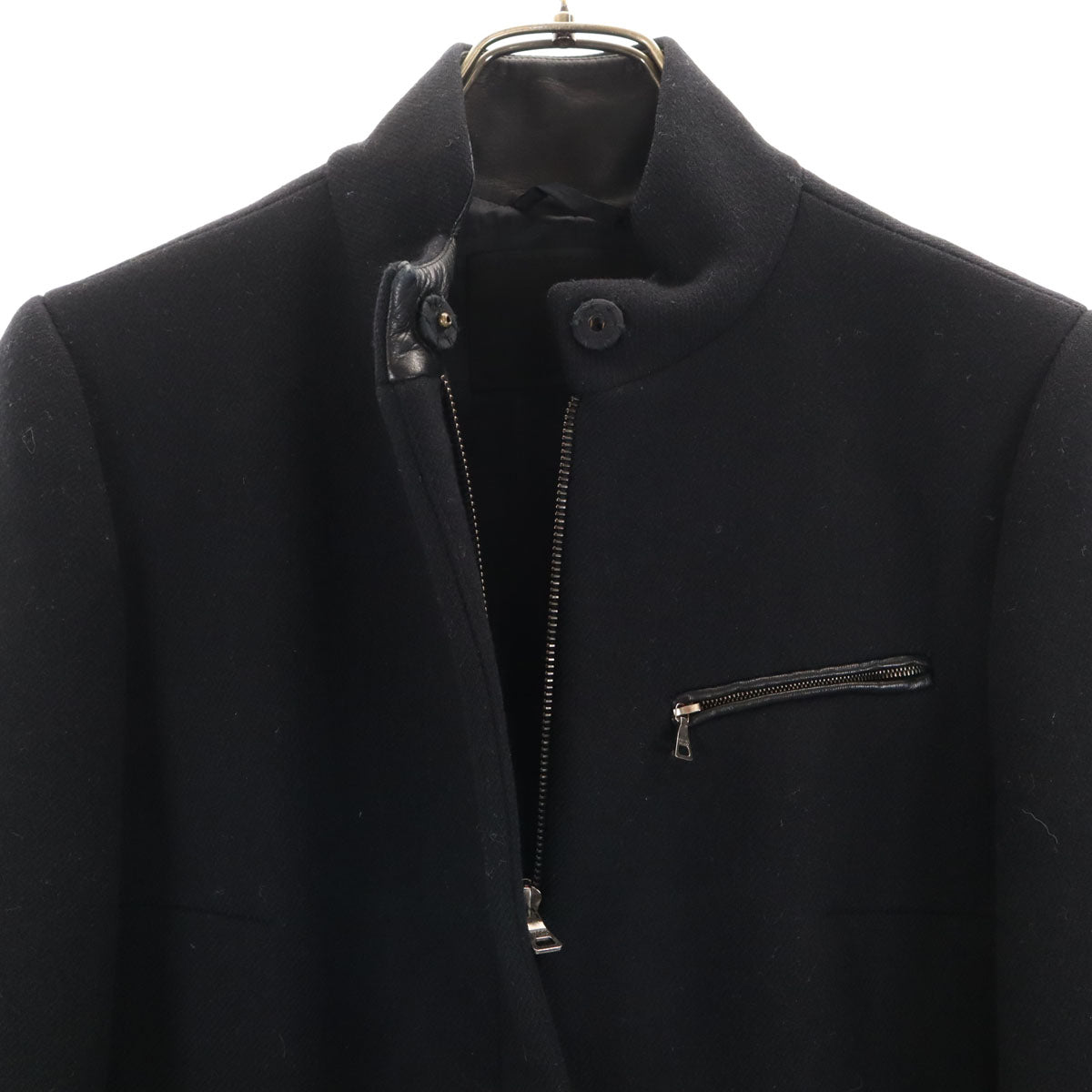 美品 PRADA プラダ イタリア製 ウールコート 38 ブラック レディース