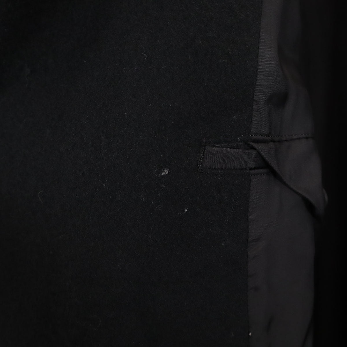 Yohji Yamamoto POUR HOMME ヨウジヤマモトプールオム 日本製 フーデッド ウールコート 3 ブラック メンズ
