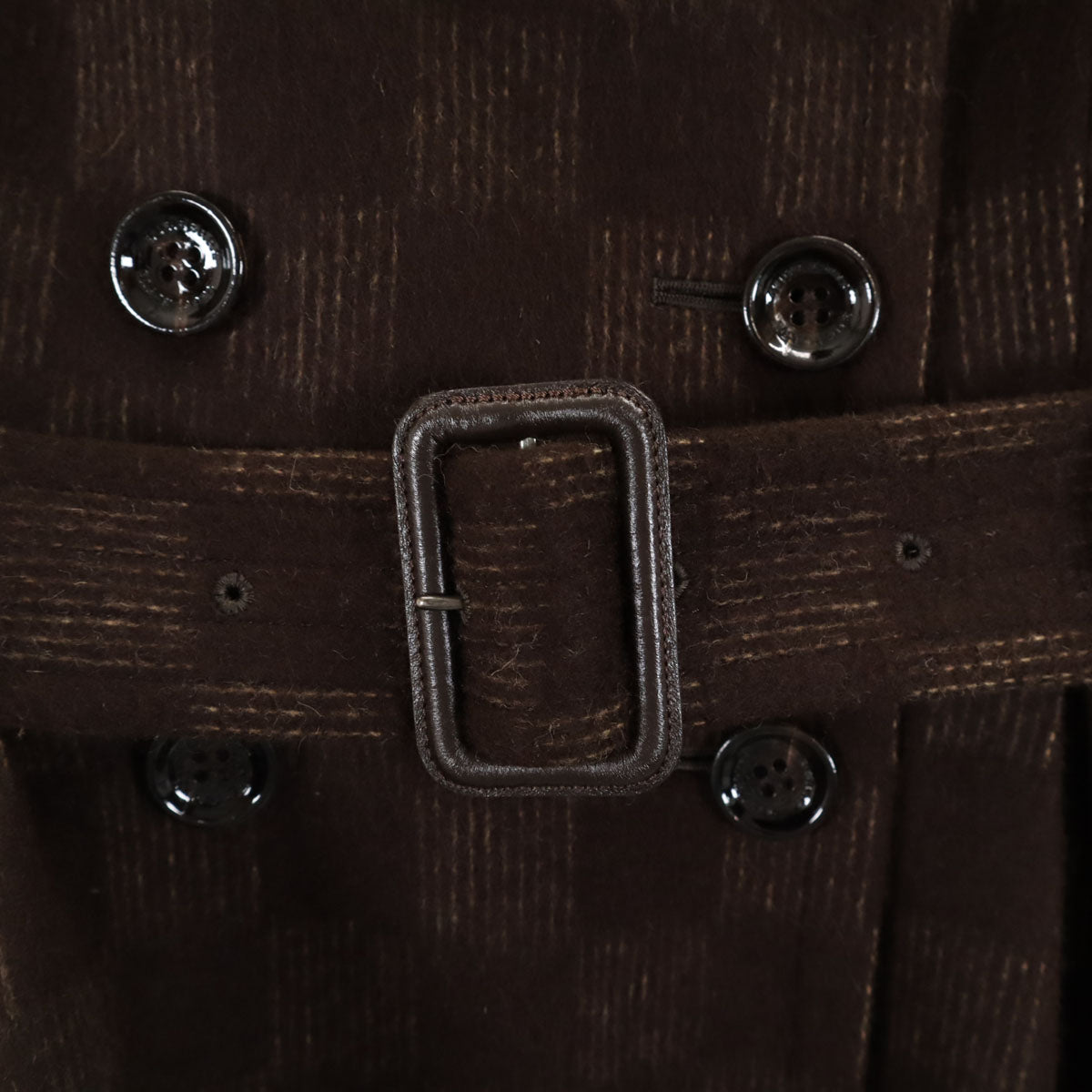 BURBERRY BLACK LABEL バーバリーブラックレーベル 日本製 チェック柄 ウールコート 40 ブラウン 三陽商会 レディース