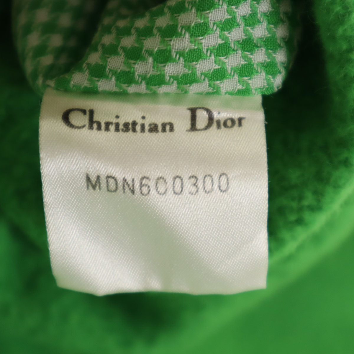 美品 Christian Dior クリスチャンディオール 90s アンゴラブレンド オールド ブークレ ウールコート 9 黄緑 レディース
