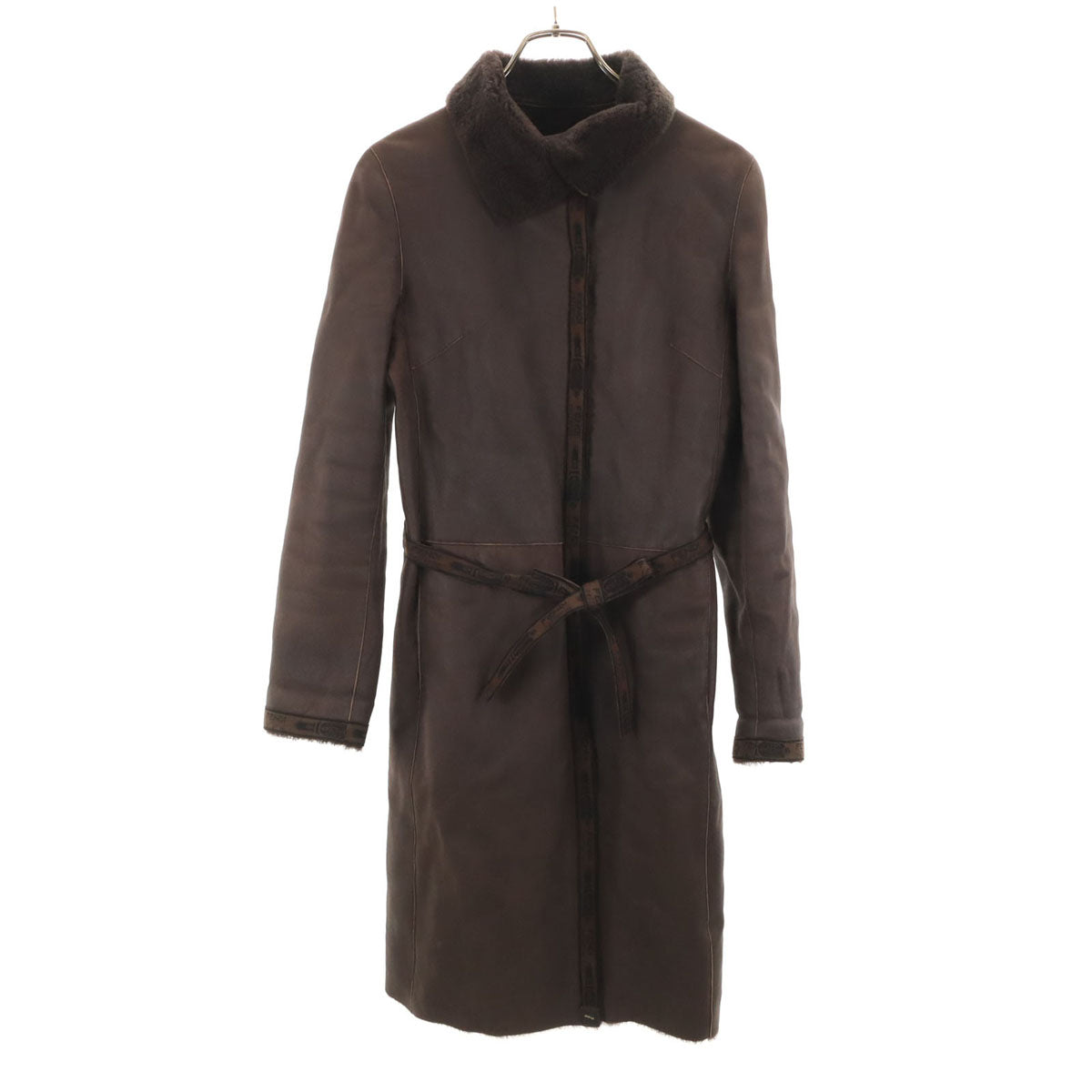 FENDI フェンディ ムートンコート 38 ブラウン レディース