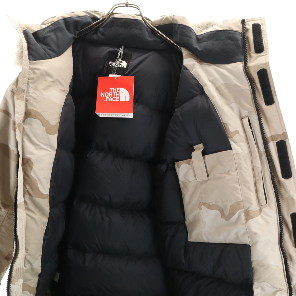 未使用 THE NORTH FACE ザノースフェイス カモフラ マクマード ダウンパーカー L グレージュ メンズ