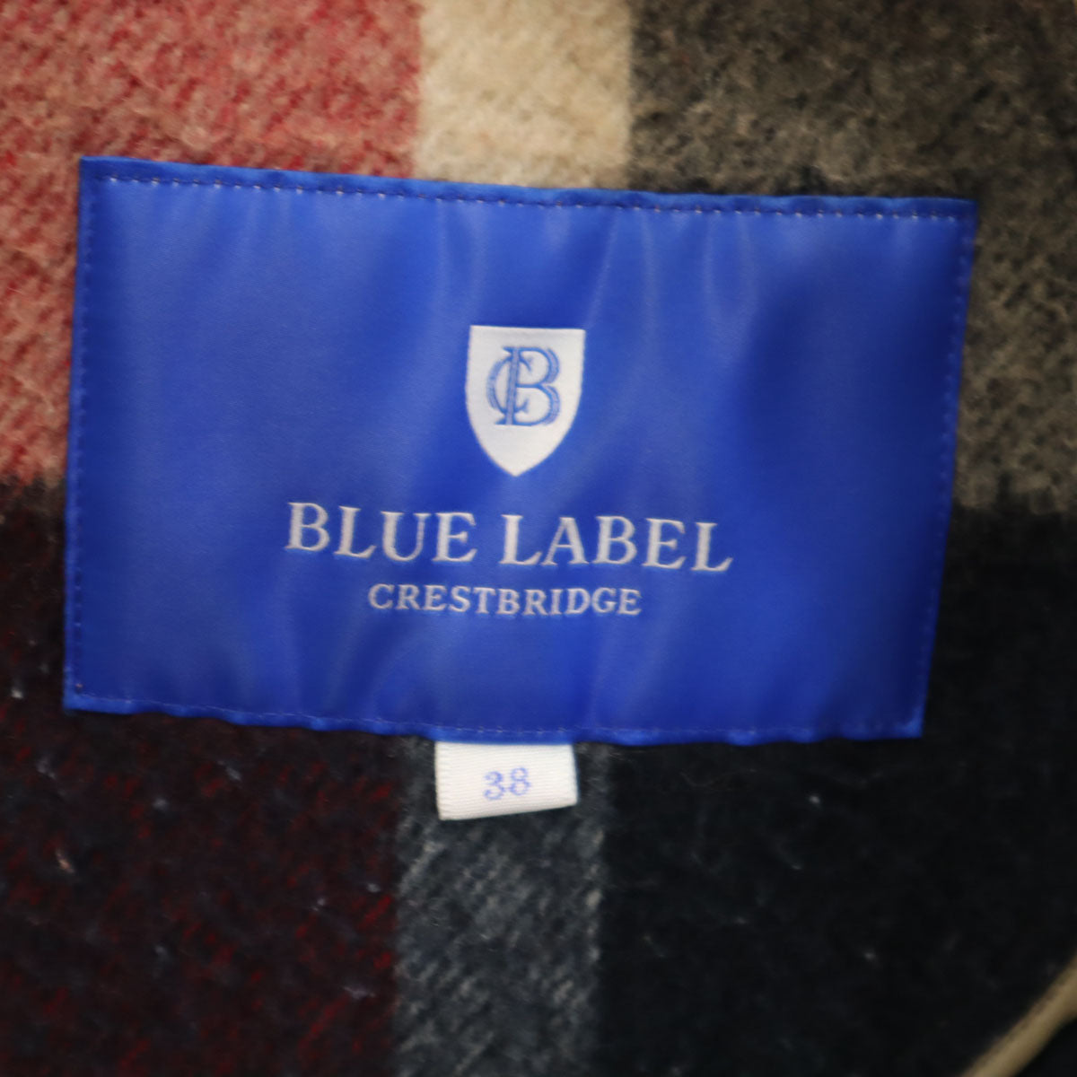 BLUE LABEL CRESTBRIDGE ブルーレーベルクレストブリッジ フーデッド ウールコート 38 ベージュブラウン レディース
