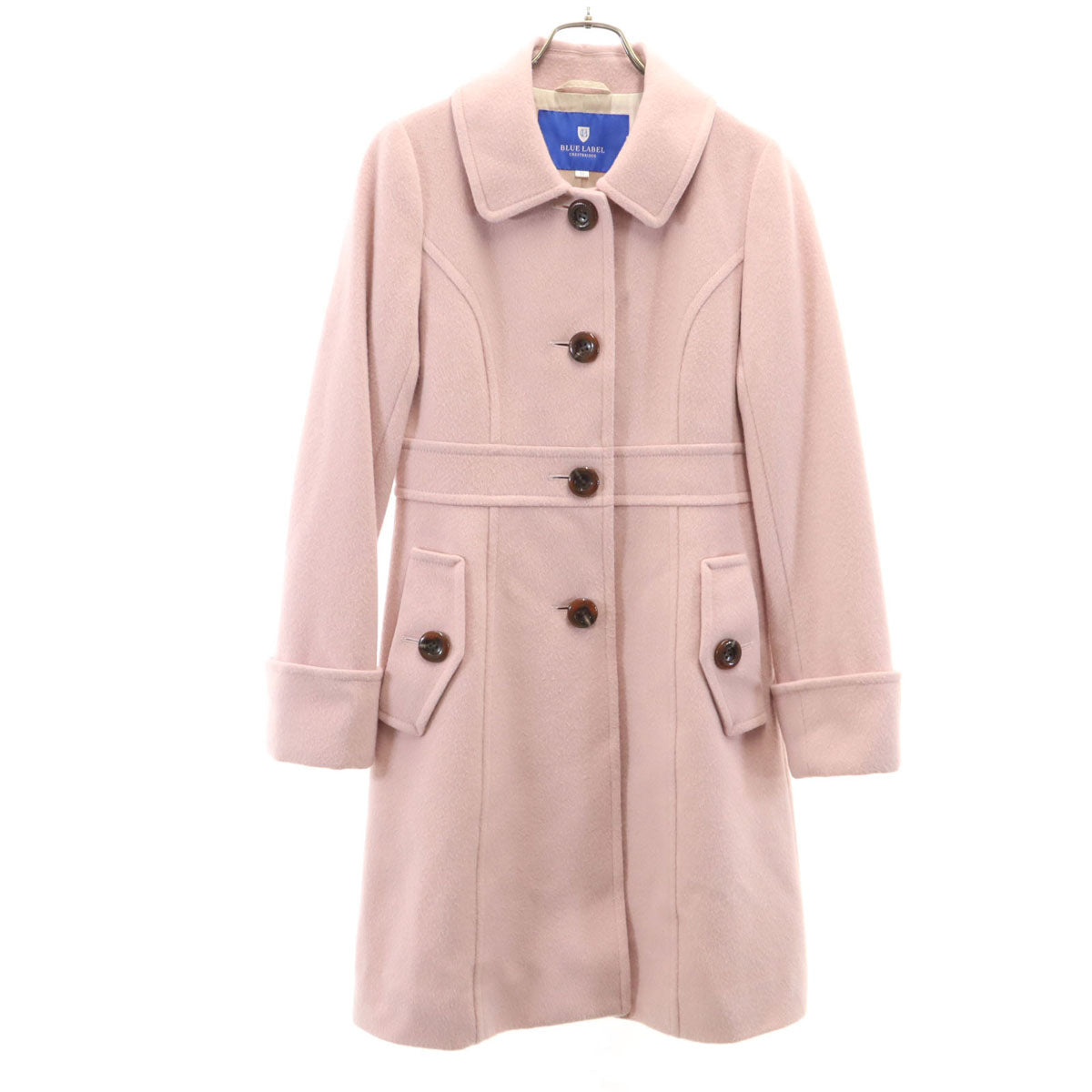 BLUE LABEL CRESTBRIDGE ブルーレーベルクレストブリッジ ウールコート 38 ピンク レディース