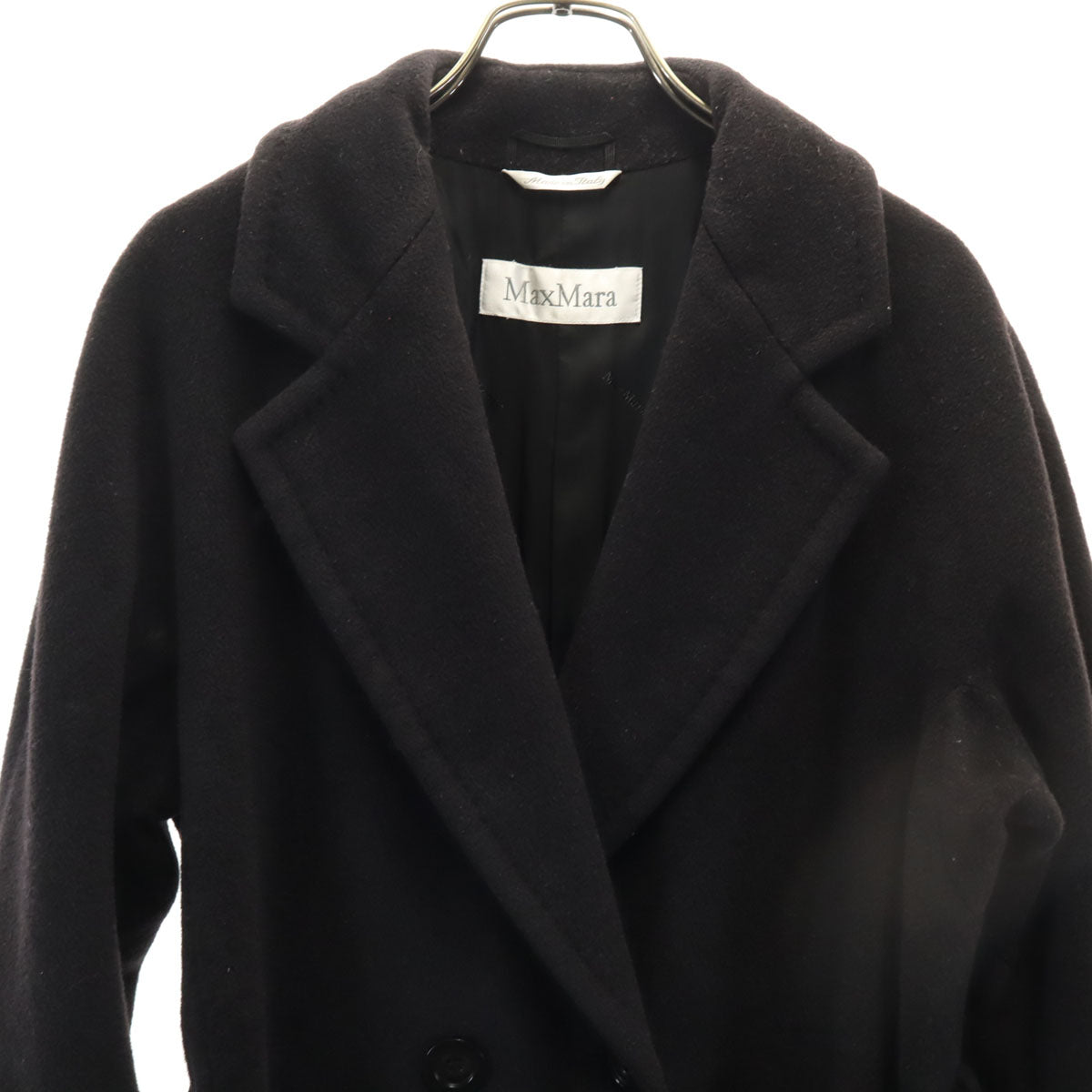 MAX MARA マックスマーラ イタリア製 ウールブレンド ウールコート 38 ブラック レディース