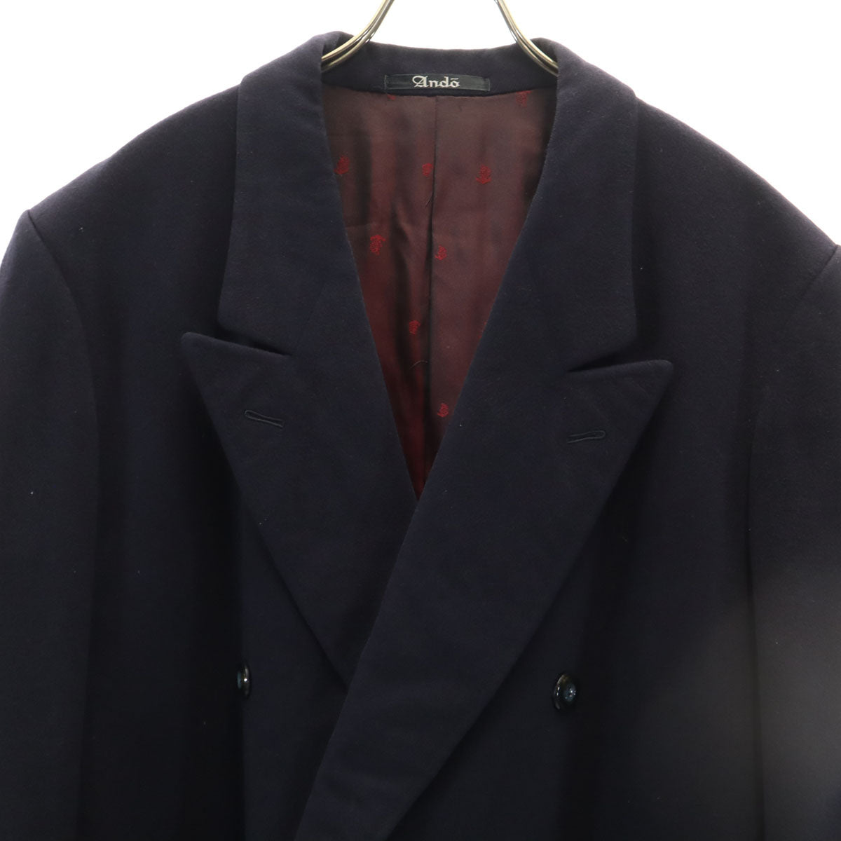 Ando カシミヤ100% コート ネイビー メンズ