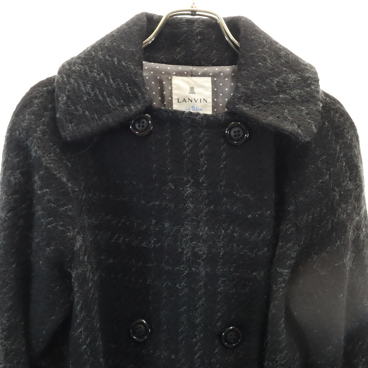 LANVIN en Bleu ランバンオンブルー ウールコート 38 ブラック レディース