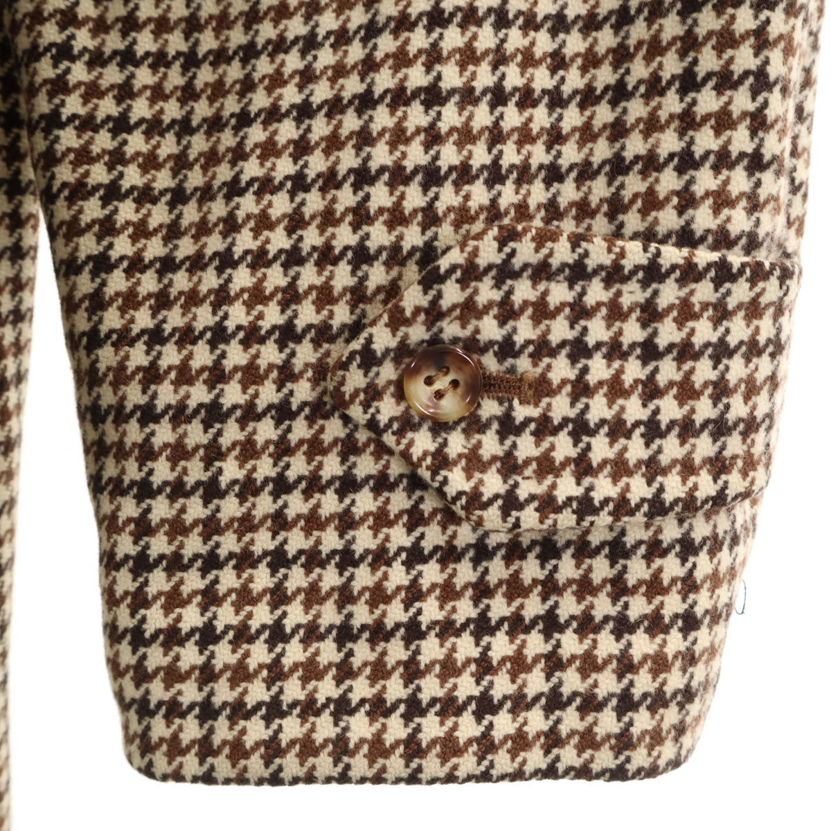 Burberrys バーバリーズ 90s カシミヤブレンド オールド ハウンドトゥース ステンカラーコート M ブラウン 千鳥柄 メンズ