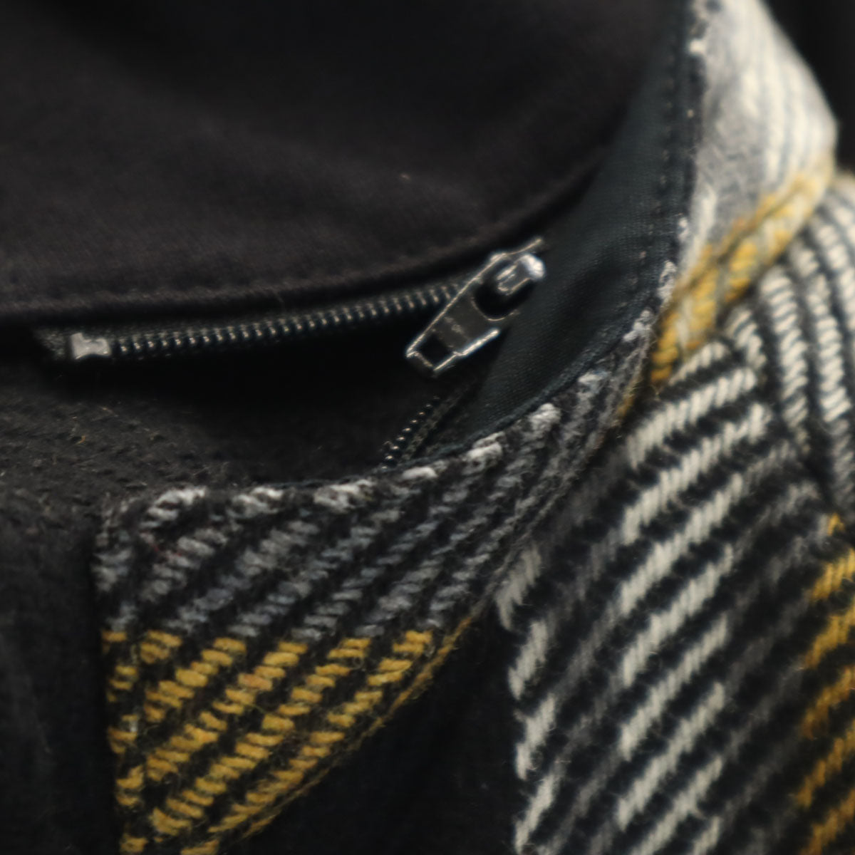 DIESEL ディーゼル ウールブレンド チェック コート M ブラック メンズ