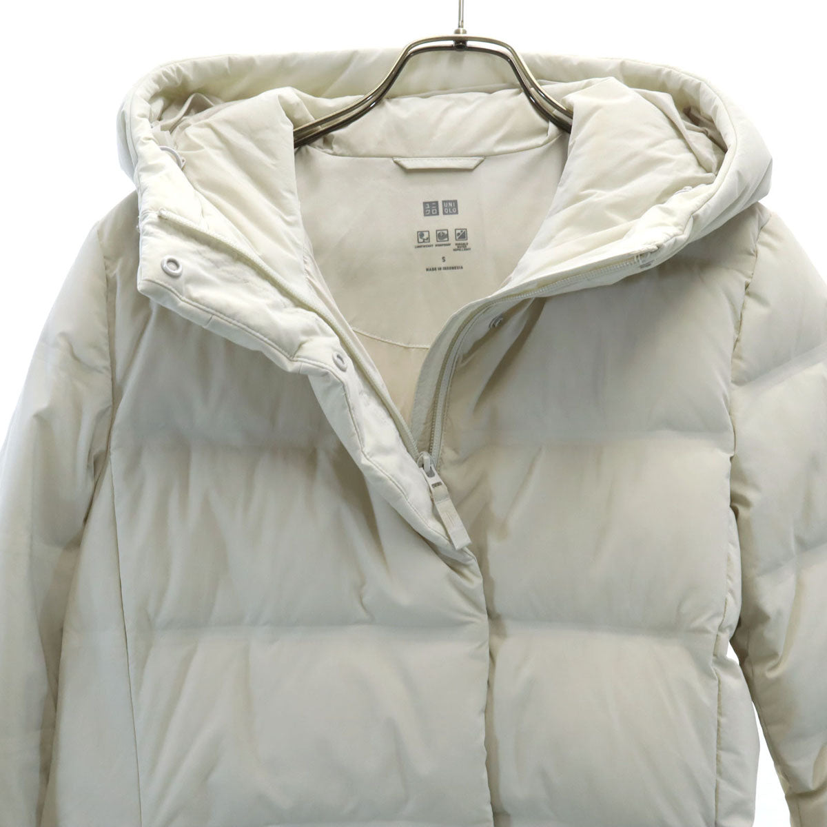 UNIQLO ユニクロ シームレス ショート ダウンコート S グレージュ系 レディース