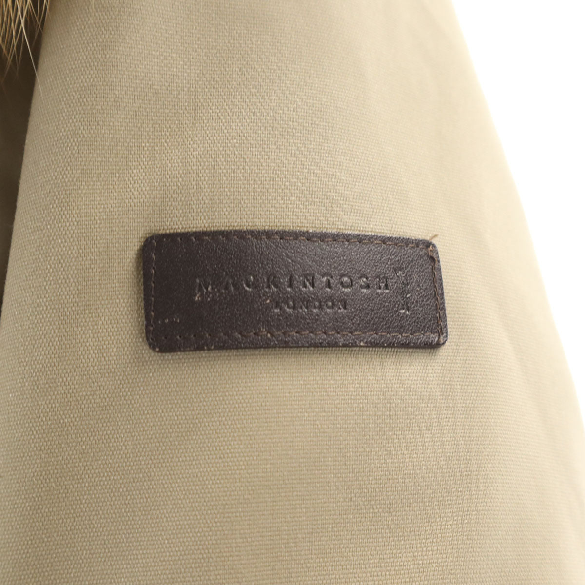 MACKINTOSH LONDON マッキントッシュロンドン ダウンコート 40 ベージュ ラクーンファー付き モッズ レディース