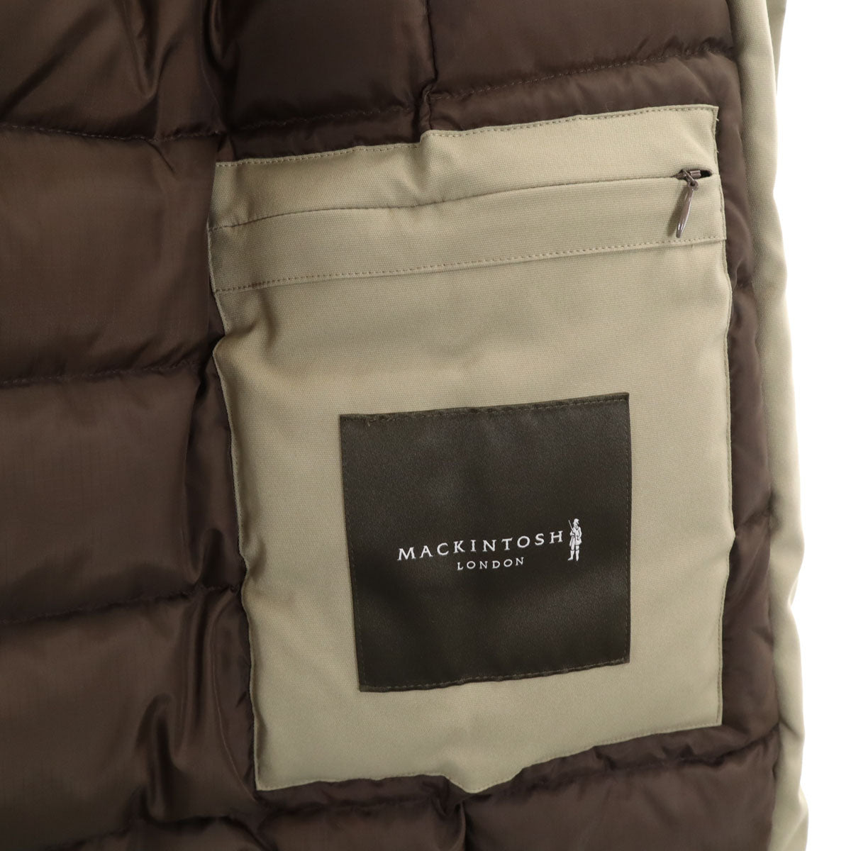 MACKINTOSH LONDON マッキントッシュロンドン ダウンコート 40 ベージュ ラクーンファー付き モッズ レディース