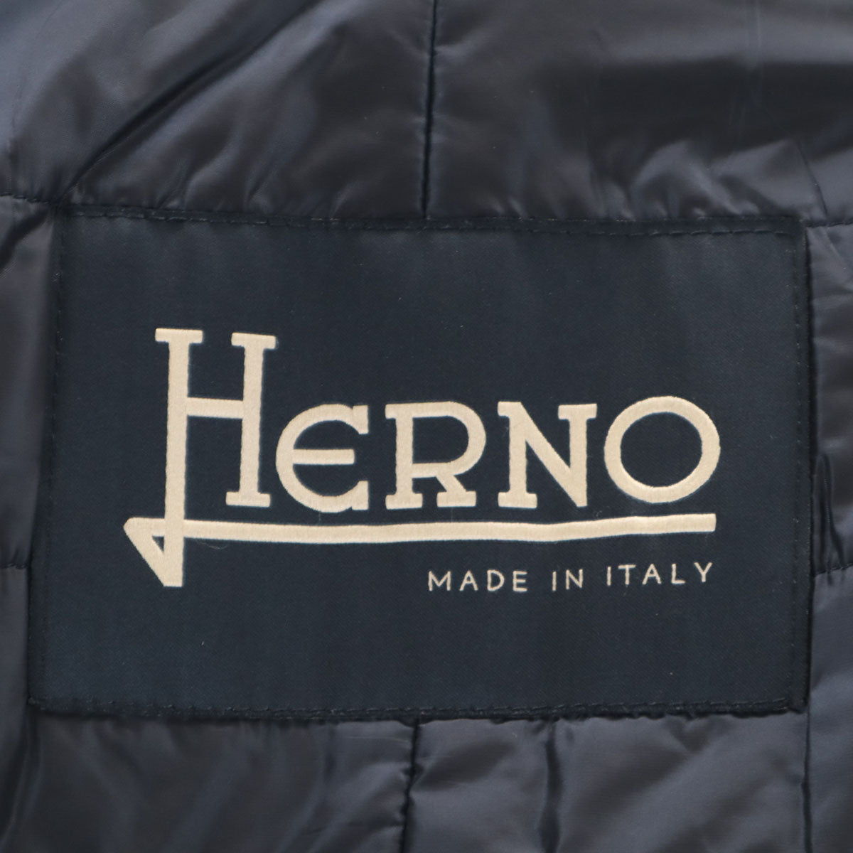 Herno ヘルノ イタリア製 チェスターコート 44 ネイビー 中綿 メンズ