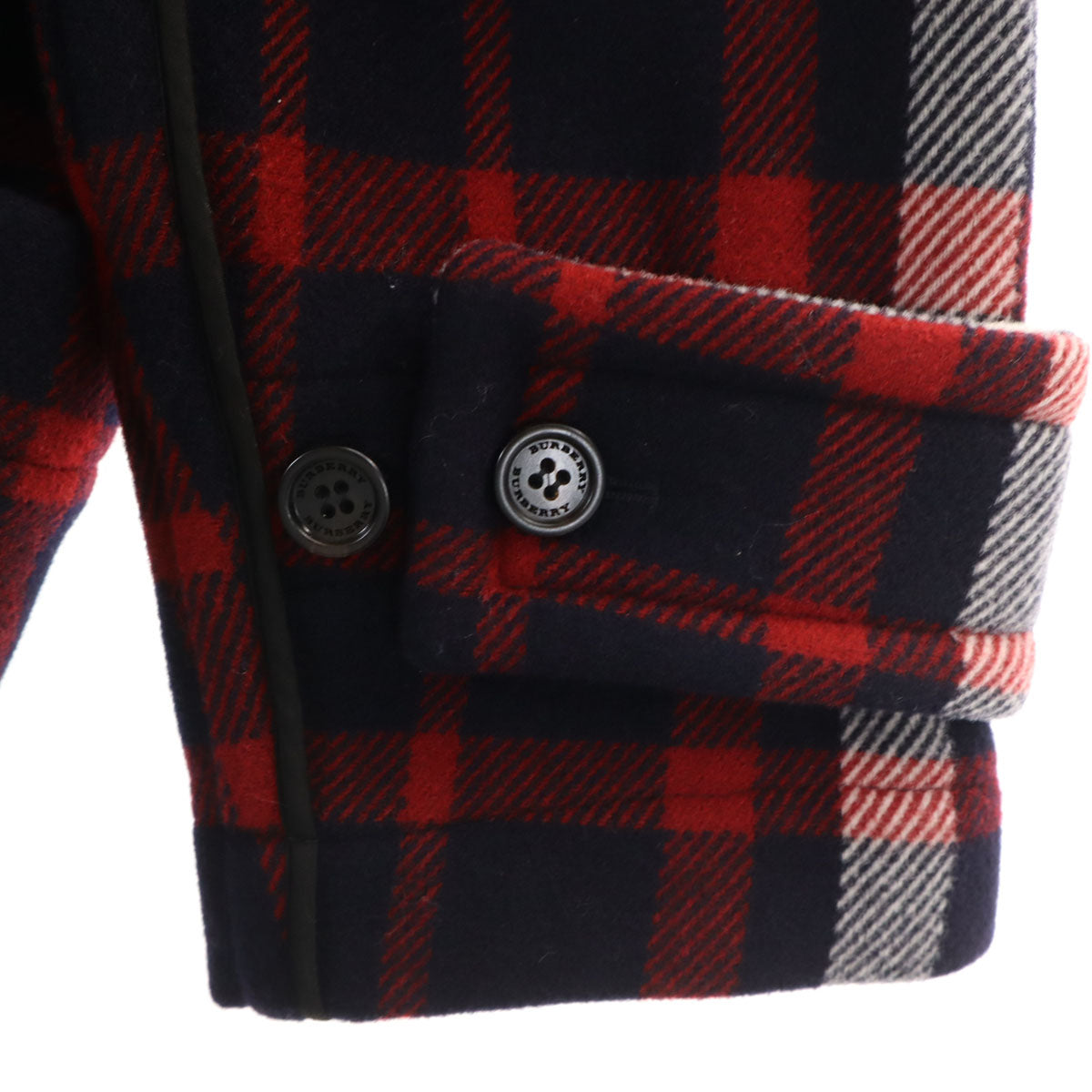 未使用 BURBERRY バーバリー チェック柄 ダッフルコート 38 ネイビー 中綿ライナー カバー付き レディース