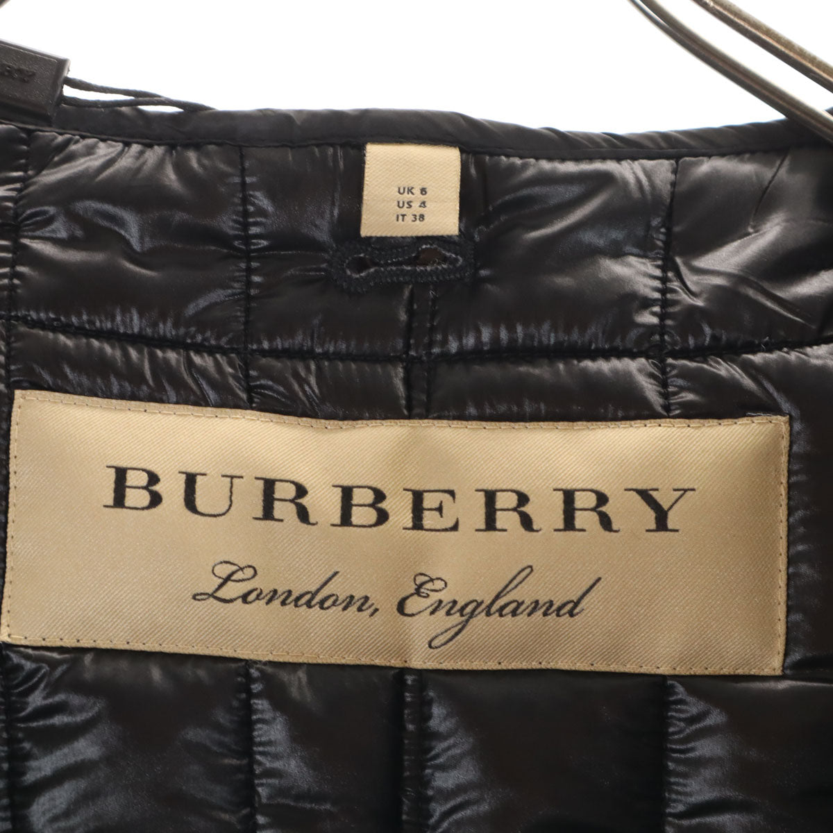 未使用 BURBERRY バーバリー チェック柄 ダッフルコート 38 ネイビー 中綿ライナー カバー付き レディース