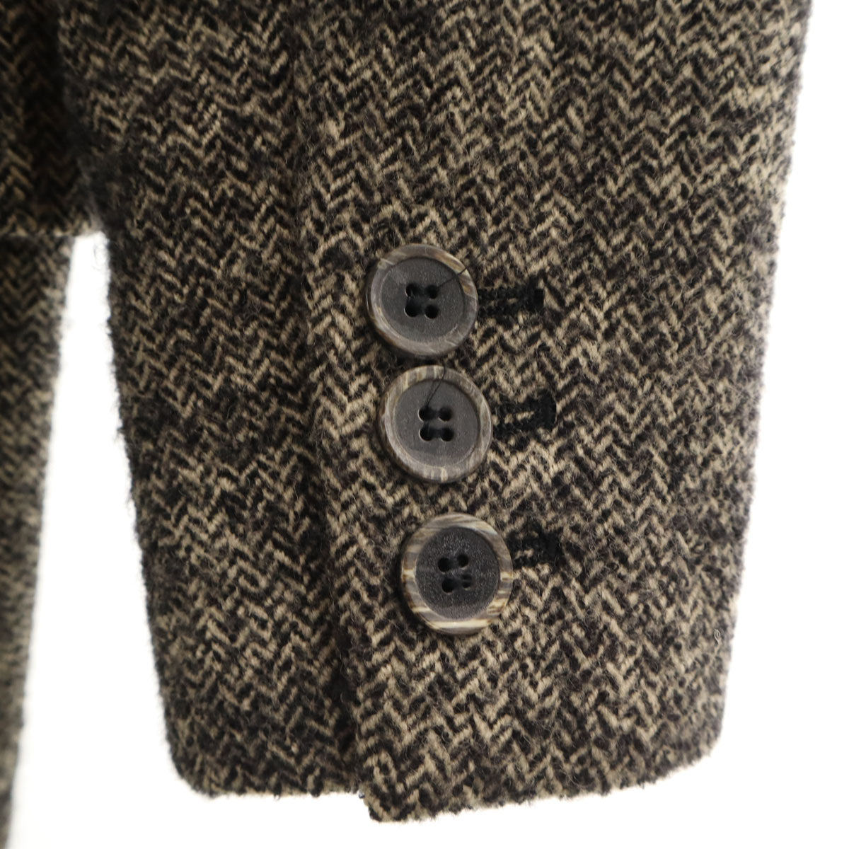 MAX MARA マックスマーラ イタリア製 ヘリンボーン ダブルブレスト ウールコート 36 グレージュ系 レディース