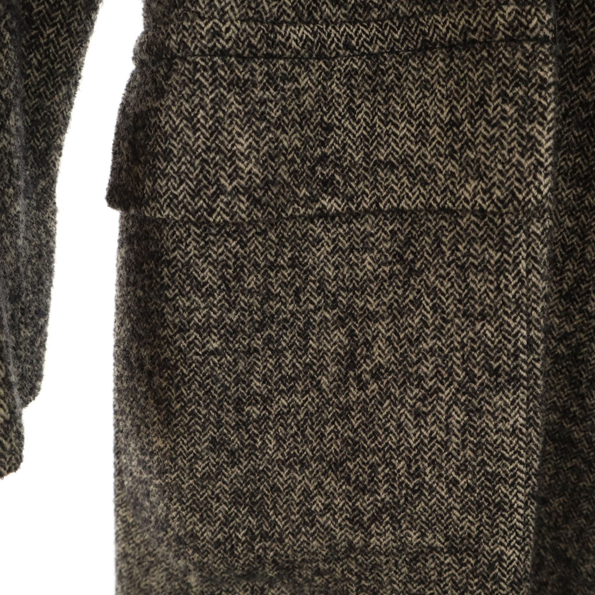 MAX MARA マックスマーラ イタリア製 ヘリンボーン ダブルブレスト ウールコート 36 グレージュ系 レディース