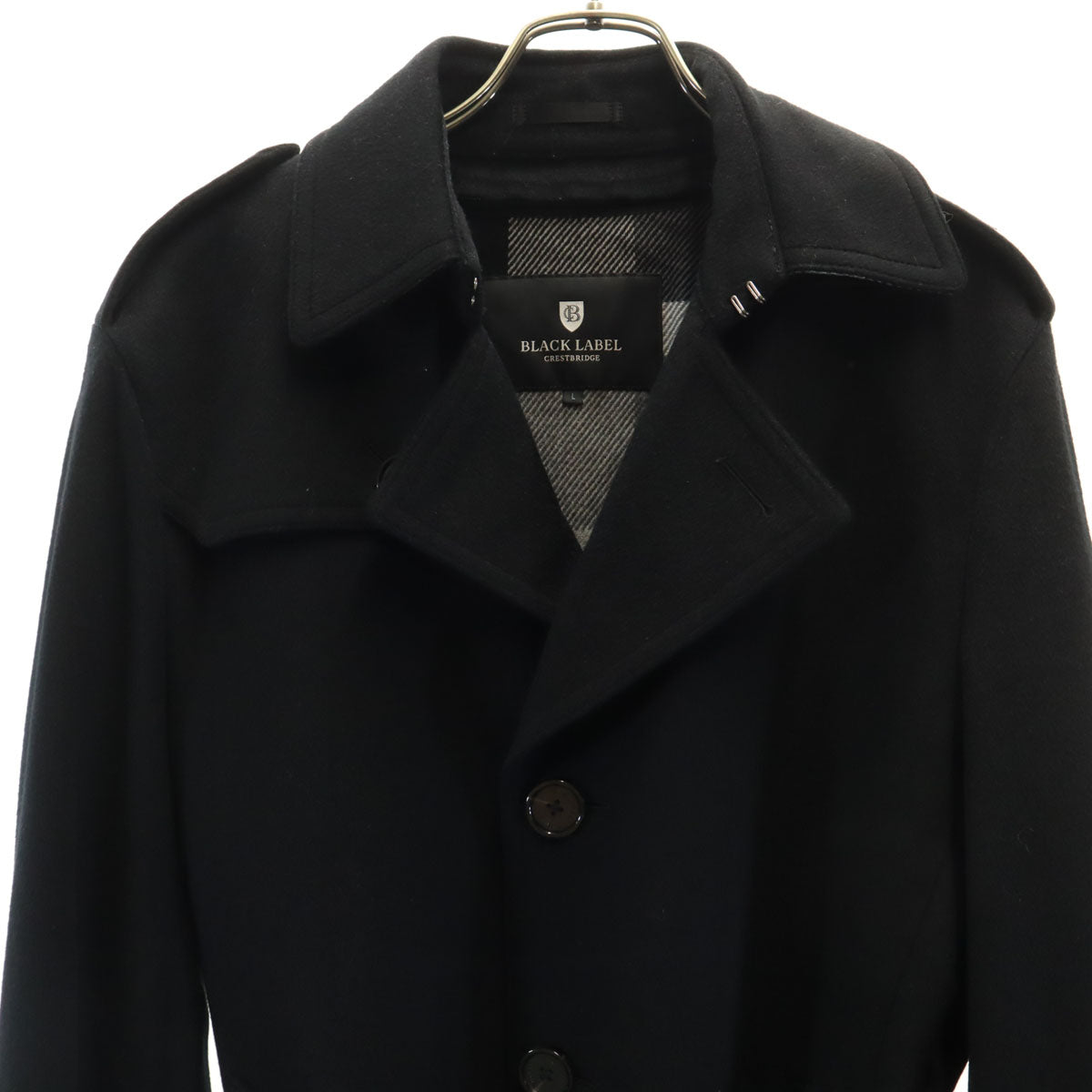 BLACK LABEL CRESTBRIDGE ブラックレーベルクレストブリッジ チェスターコート L ブラック ベストライナー付き メンズ