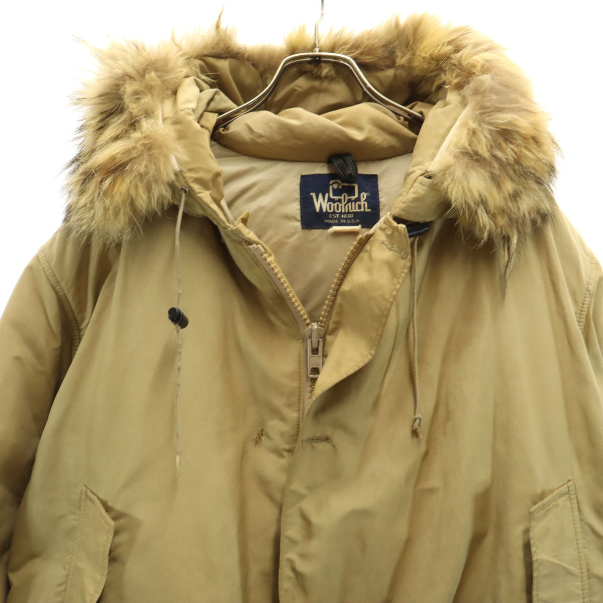 WOOLRICH ウールリッチ 80s USA製 紺タグ ヴィンテージ ダウンジャケット ベージュ メンズ