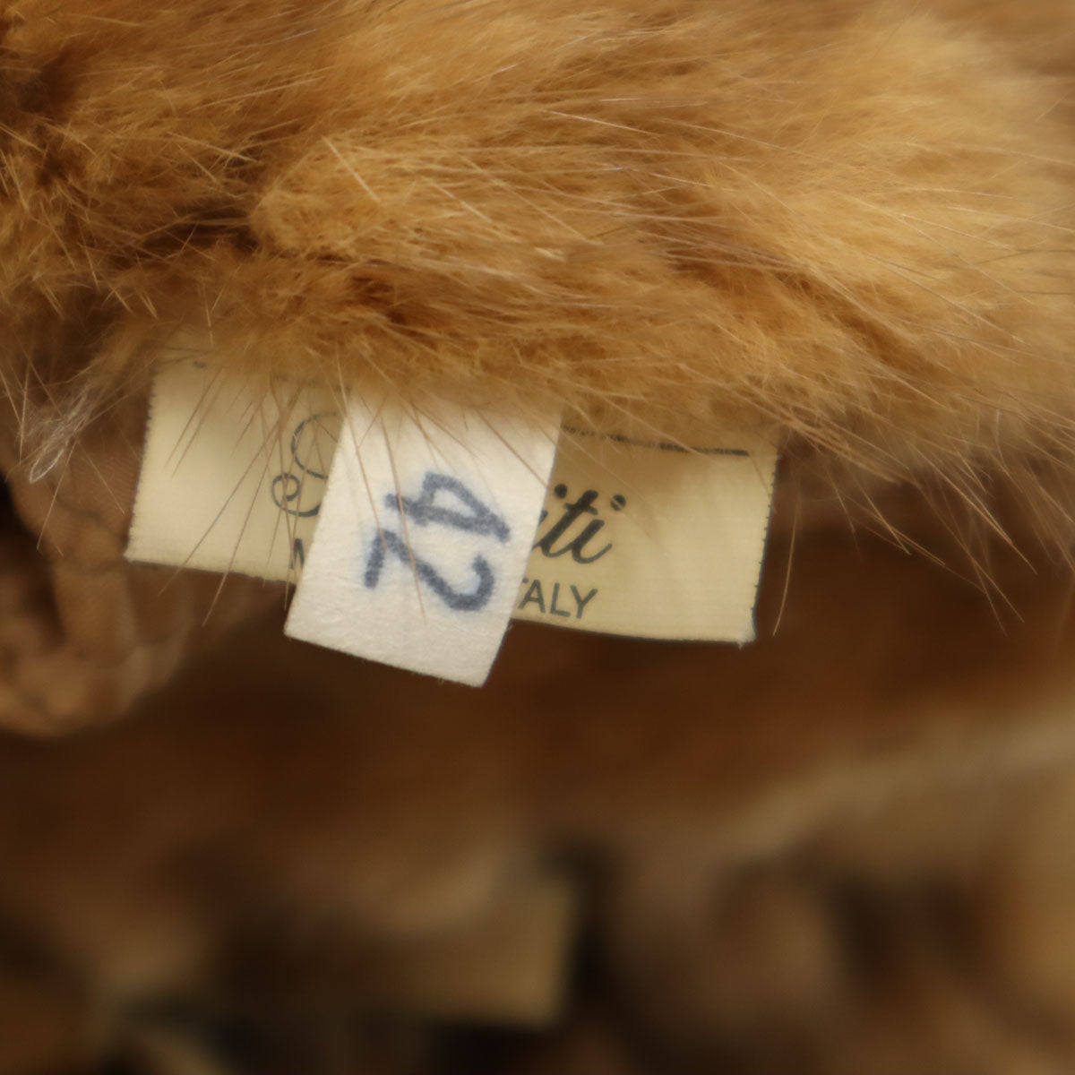 Solleciti ソレシティ イタリア製 アルパカブレンド 切替 毛皮コート 42 ベージュ PIACENZA レディース