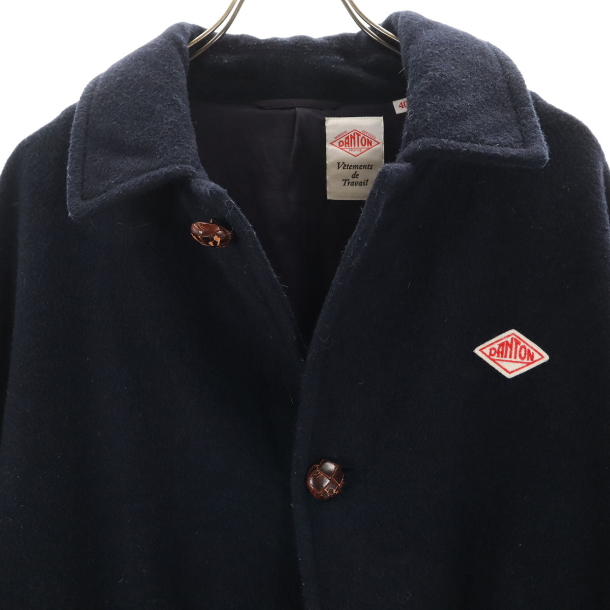 Danton ダントン 日本製 ウールブレンド ロングコート 40 ネイビー メンズ