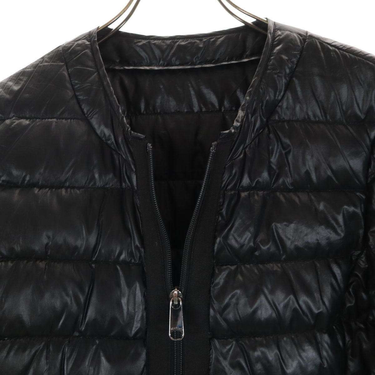 MAX&CO マックスアンドコー ノーカラー ダウンコート 42 ブラック