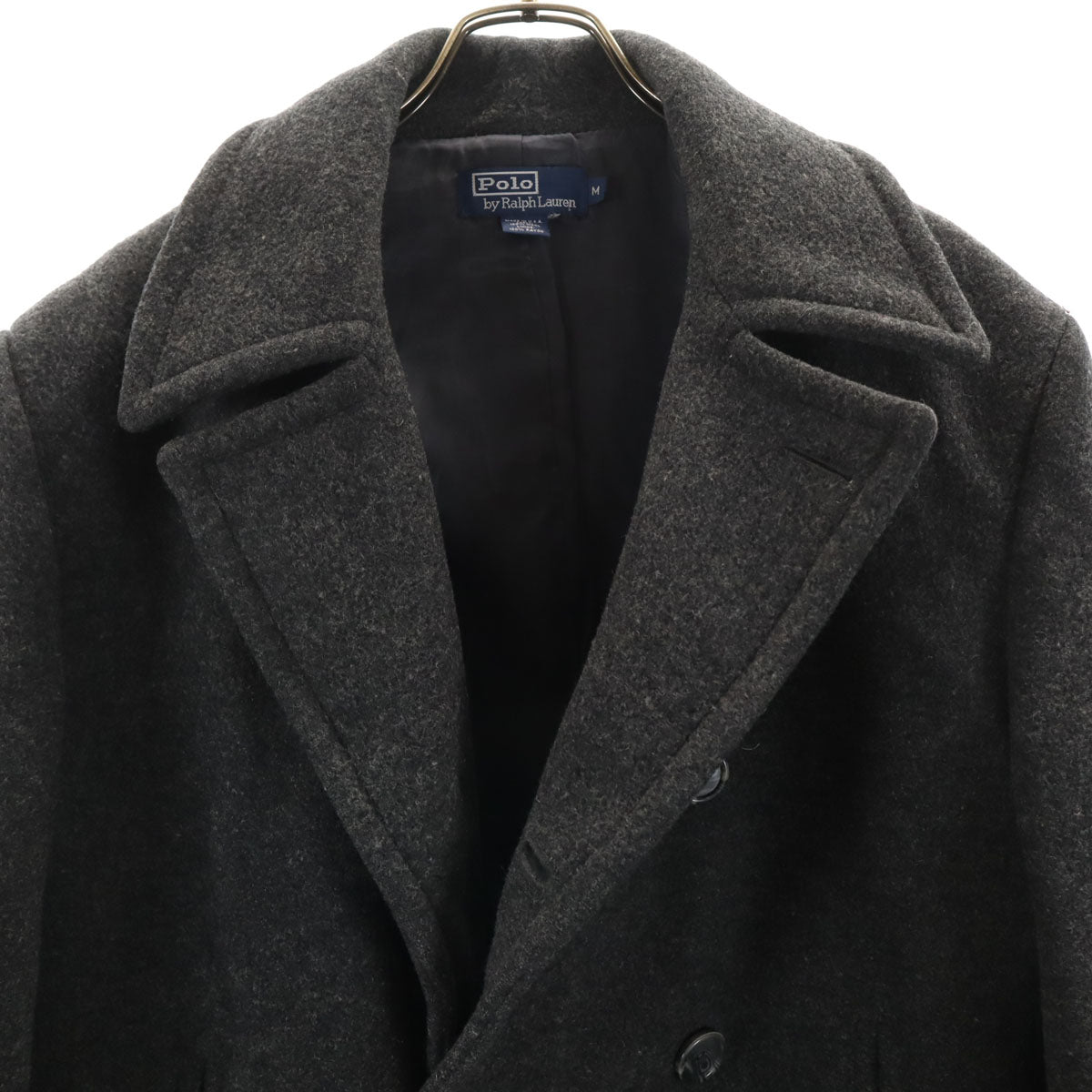 Polo by Ralph Lauren ポロバイラルフローレン 90s USA製 オールド メルトン ピーコート M チャコールグレー Pコート メンズ
