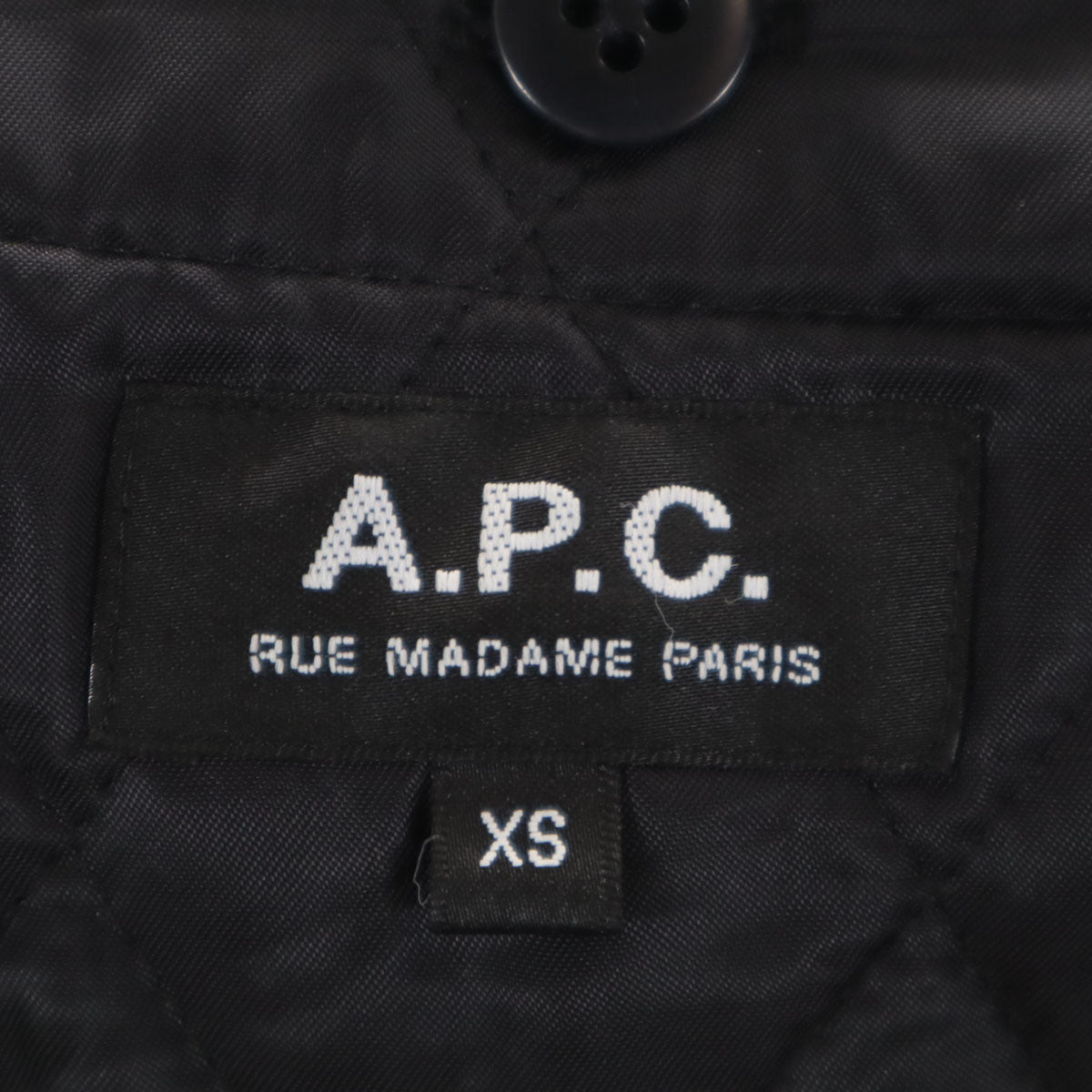 美品 A.P.C. アーペーセー ステンカラーコート XS ネイビー 中綿ライナー付き メンズ