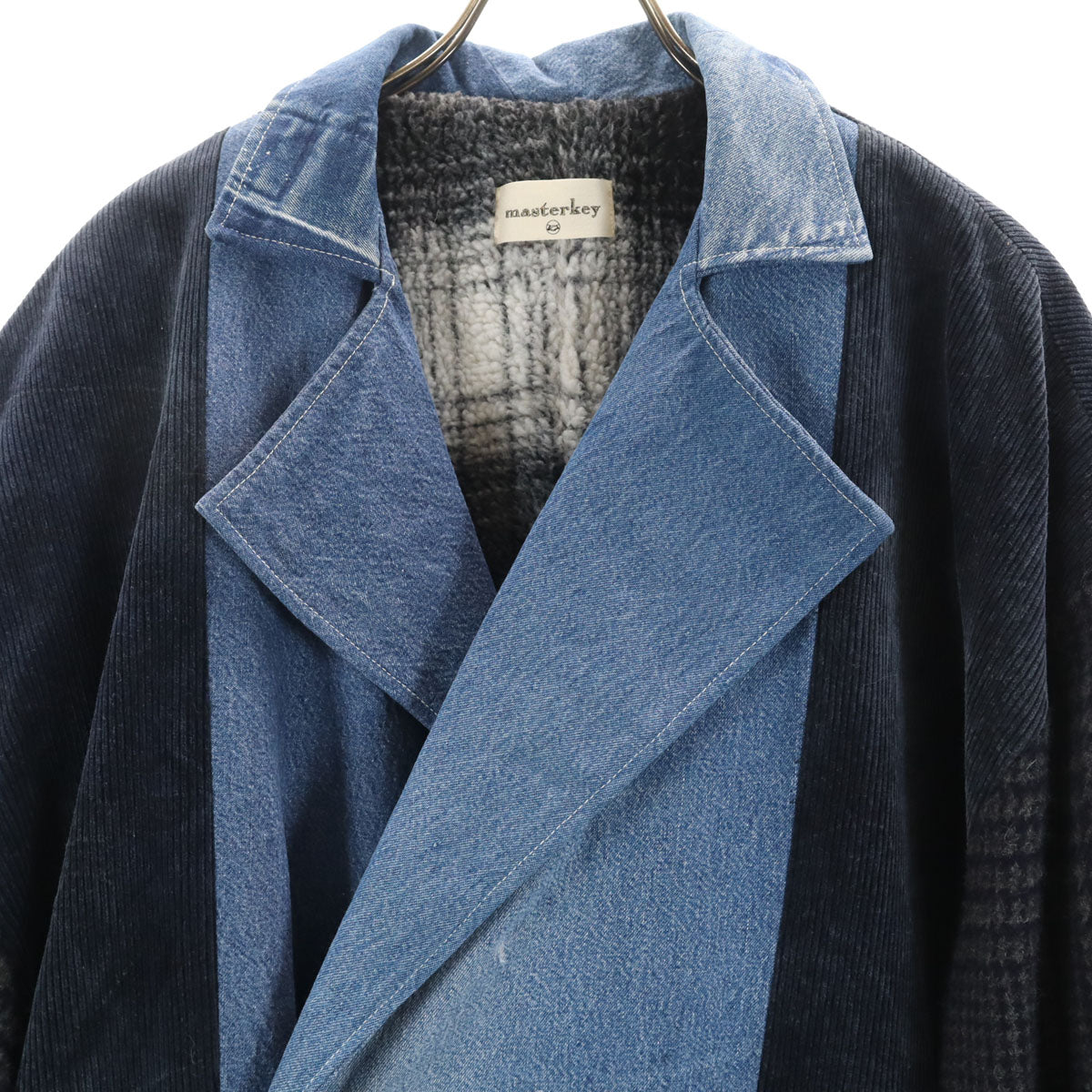 masterkey マスターキー 日本製 クレイジーパターン コート F ネイビー 裏ボア メンズ