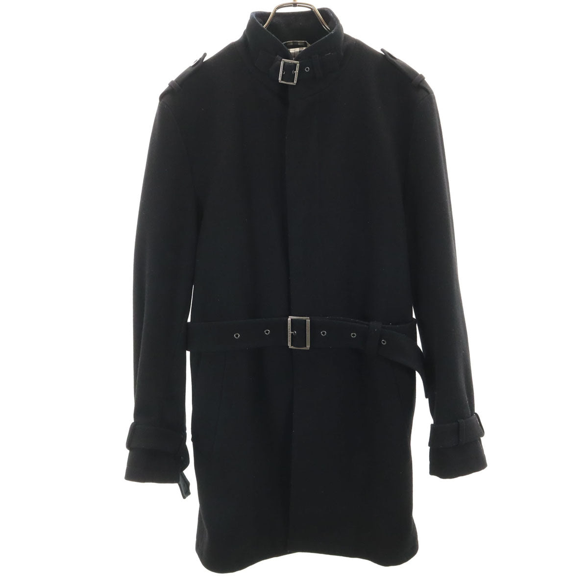 BURBERRY BLACK LABEL バーバリーブラックレーベル ウールコート M ブラック 三陽商会 メンズ