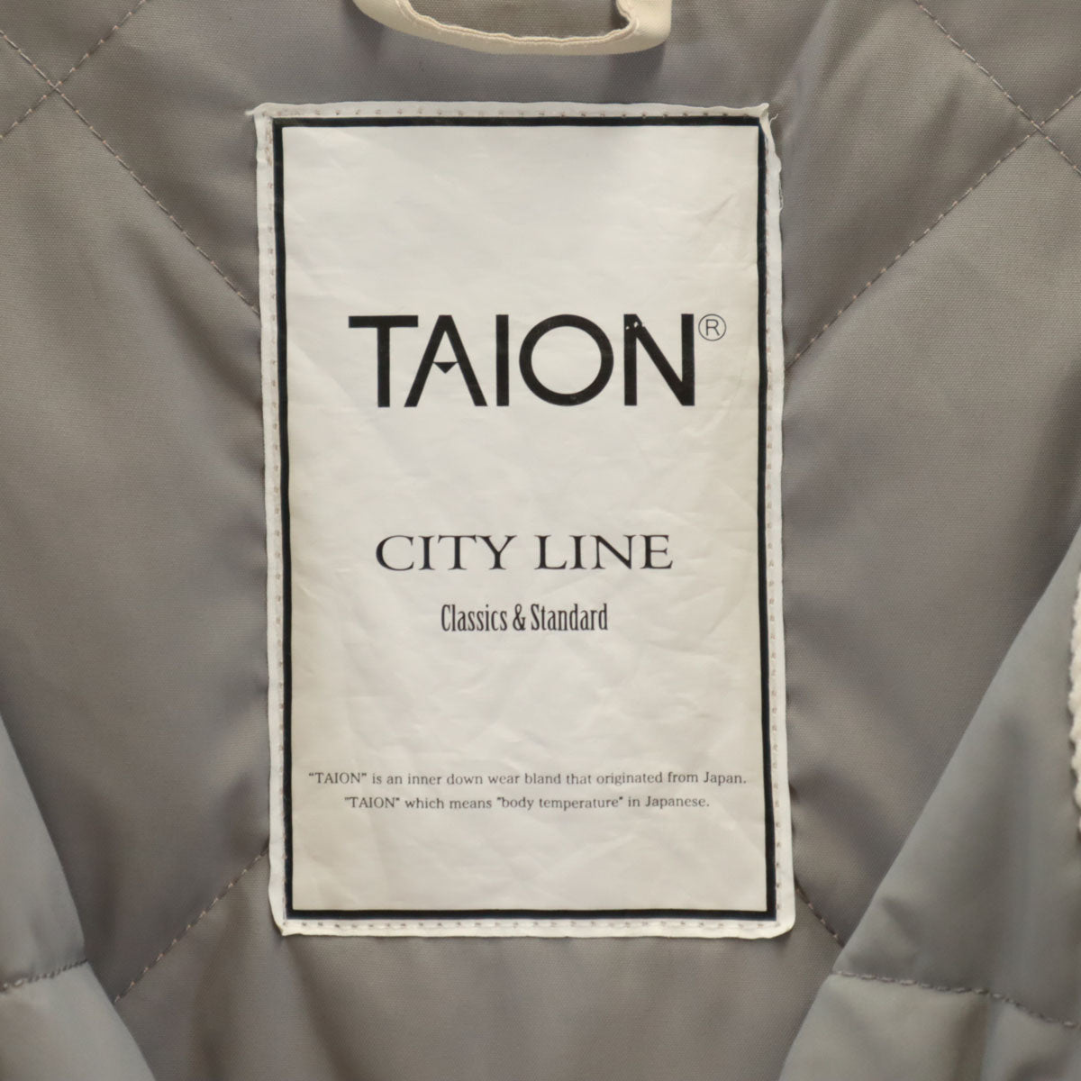 美品 TAION タイオン ダウンコート XS ベージュ系 CITY LINE レディース