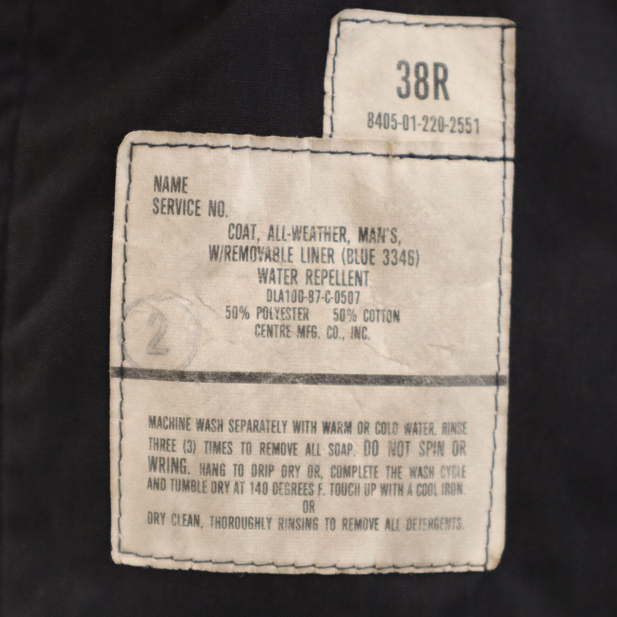 US ARMY アメリカ軍 80s ヴィンテージ DLA オールウェザー コート 38R ブラック系 ライナー付き メンズ