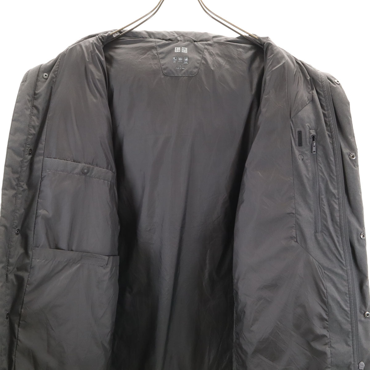 UNIQLO ユニクロ シームレス ダウンコート L グレー メンズ