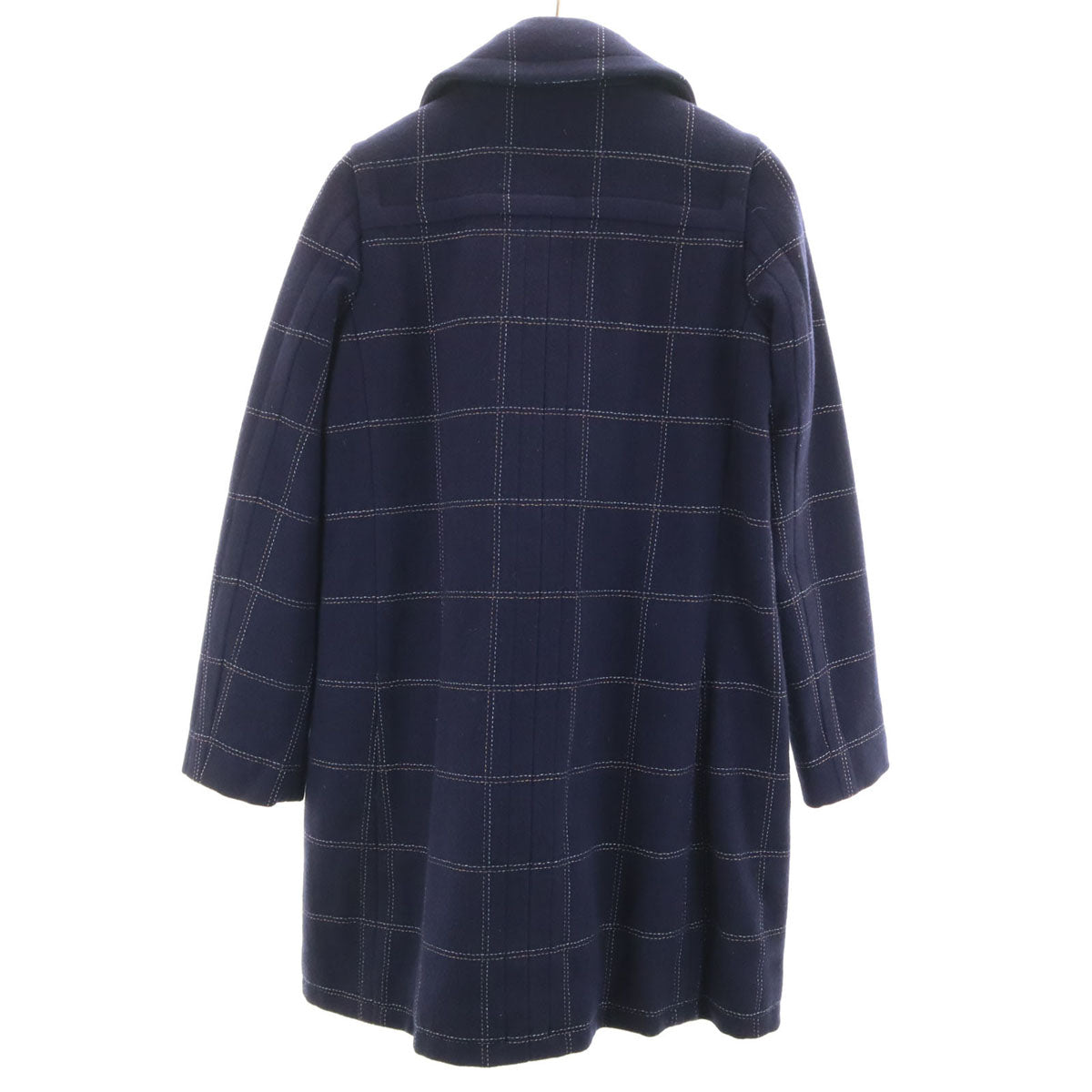 MARC BY MARC JACOBS マークバイマークジェイコブス チェック柄 ウールコート 4 ネイビー レディース