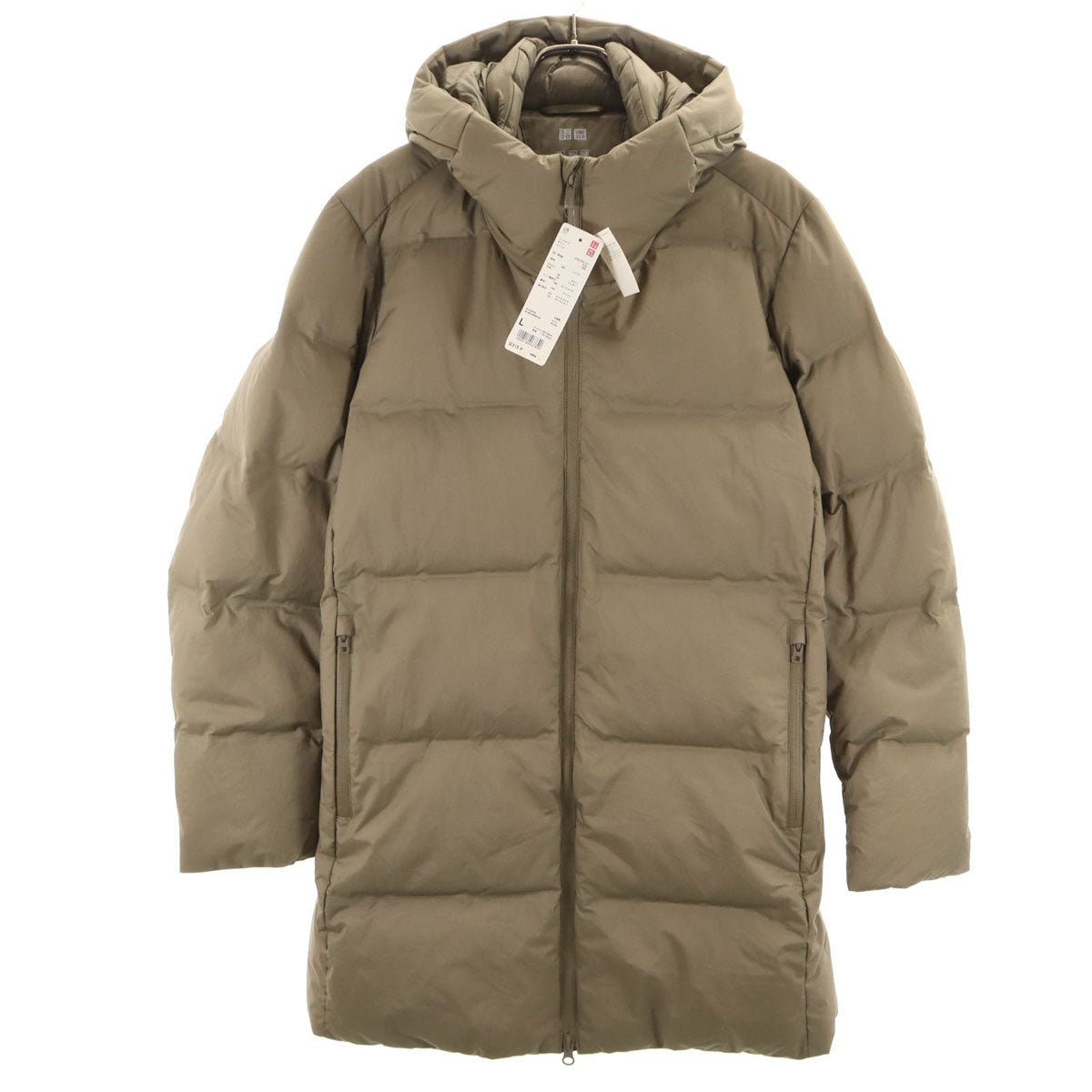 未使用 UNIQLO ユニクロ シームレス ダウンコート L カーキベージュ系 メンズ