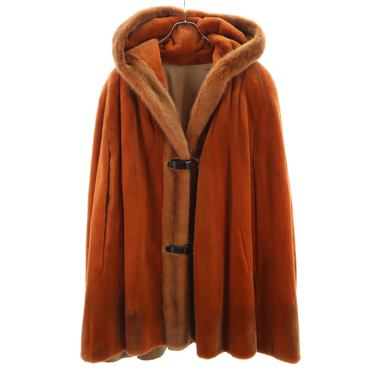 美品 Majestic マジェスティック 80s 90s カナダ製 ミンク オールド ポンチョ 毛皮コート オレンジ レディース