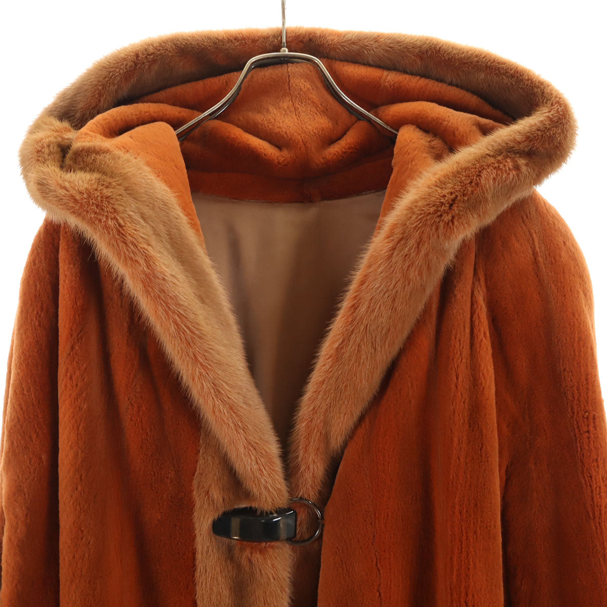 美品 Majestic マジェスティック 80s 90s カナダ製 ミンク オールド ポンチョ 毛皮コート オレンジ レディース