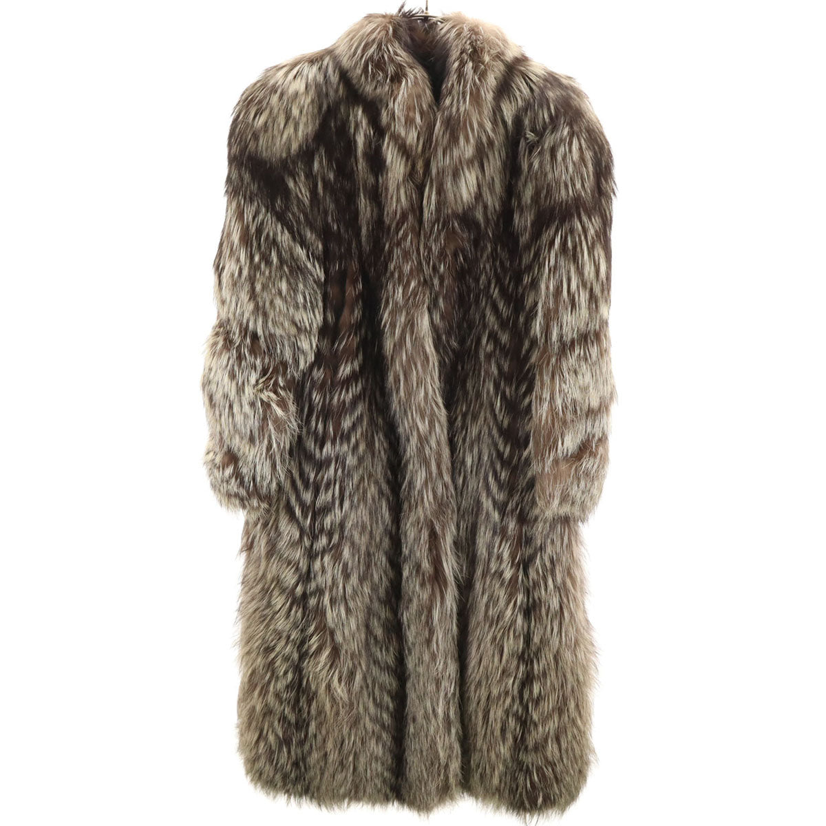 美品 EMBA エンバ シルバーフォックス 毛皮コート 11 ブラウン レディース