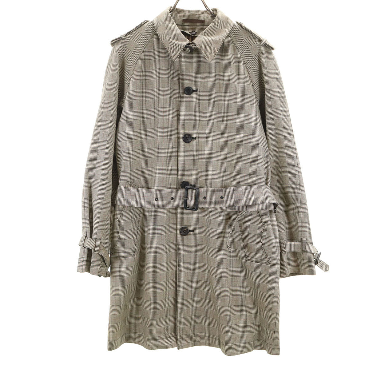 PS Paul Smith ピーエスポールスミス 日本製 グレンチェック トレンチコート L グレージュ ベストライナー付き メンズ