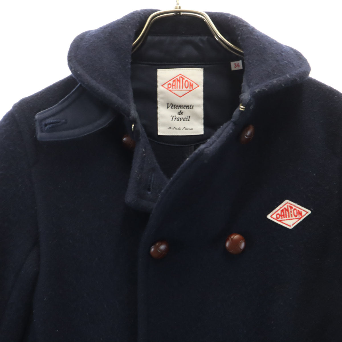 Danton ダントン アーバンリサーチドアーズ URBAN RESEARCH DOORS 日本製 ウールコート 34 ネイビー レディース