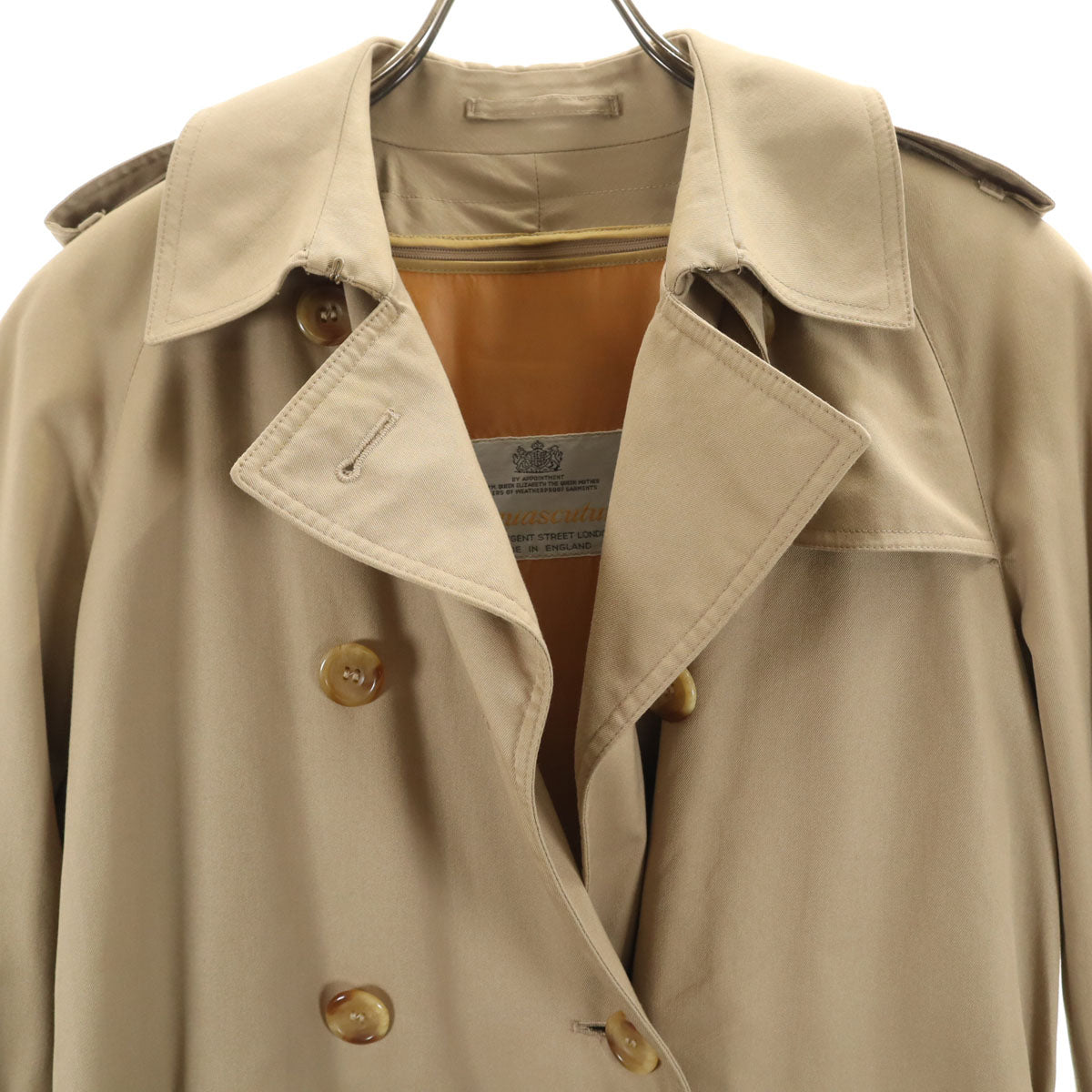 Aquascutum アクアスキュータム 80s ヴィンテージ トレンチコート 8 ベージュ ライナー付き レディース