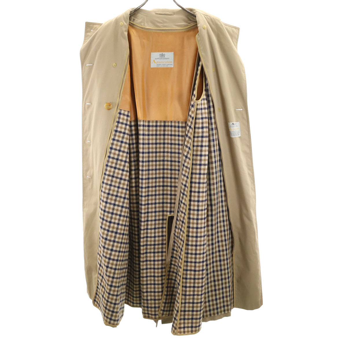 Aquascutum アクアスキュータム 80s ヴィンテージ トレンチコート 8 ベージュ ライナー付き レディース