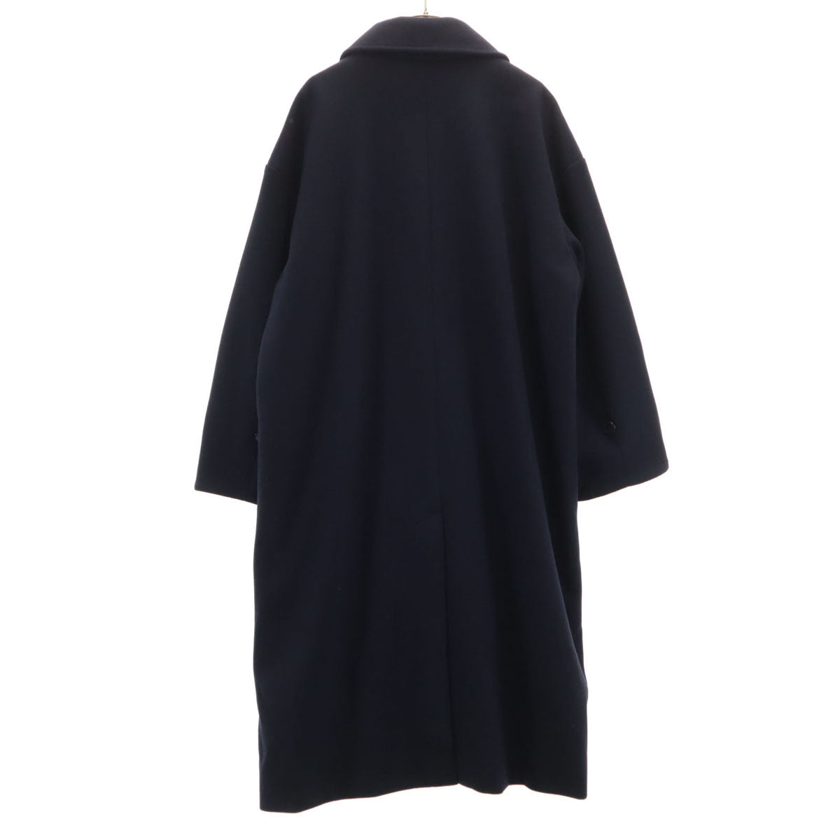 未使用 nano universe ナノユニバース メルトン ジャージー スタンドカラー コート F ネイビー レディース
