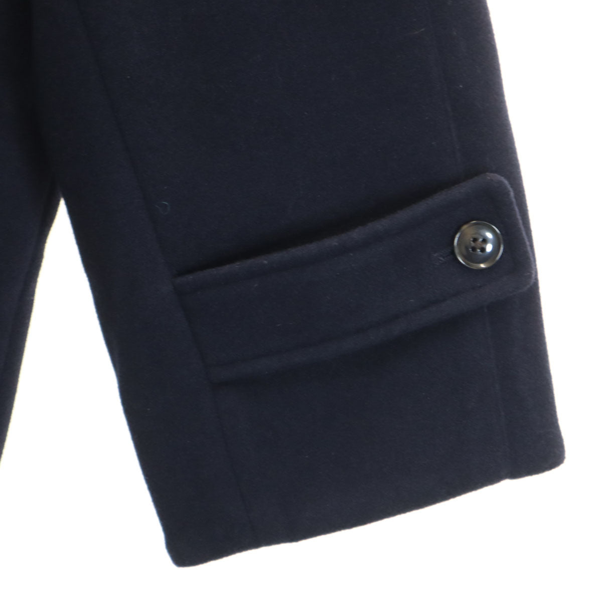 未使用 nano universe ナノユニバース メルトン ジャージー スタンドカラー コート F ネイビー レディース